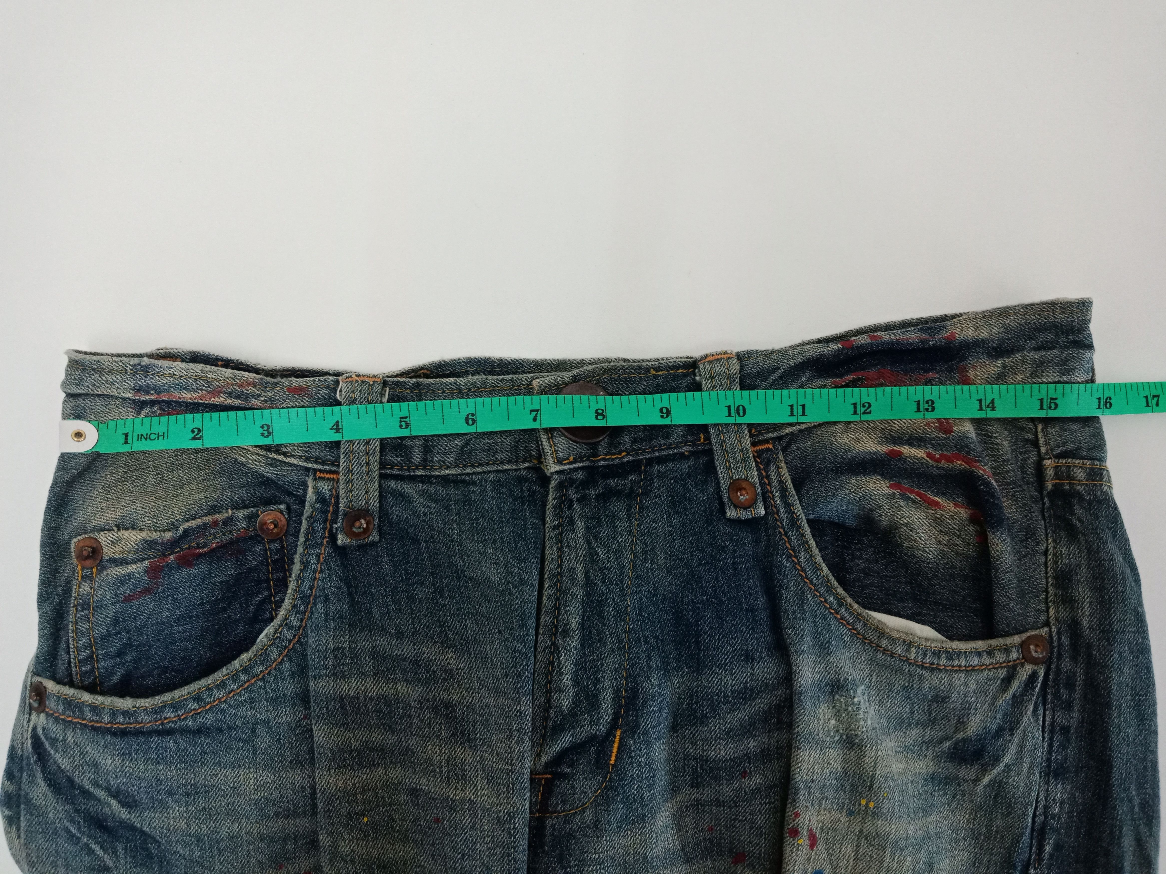 In The Attic CubeSugar Workwear Paints Distressed Denim Size US 31 - 10 Thumbnail