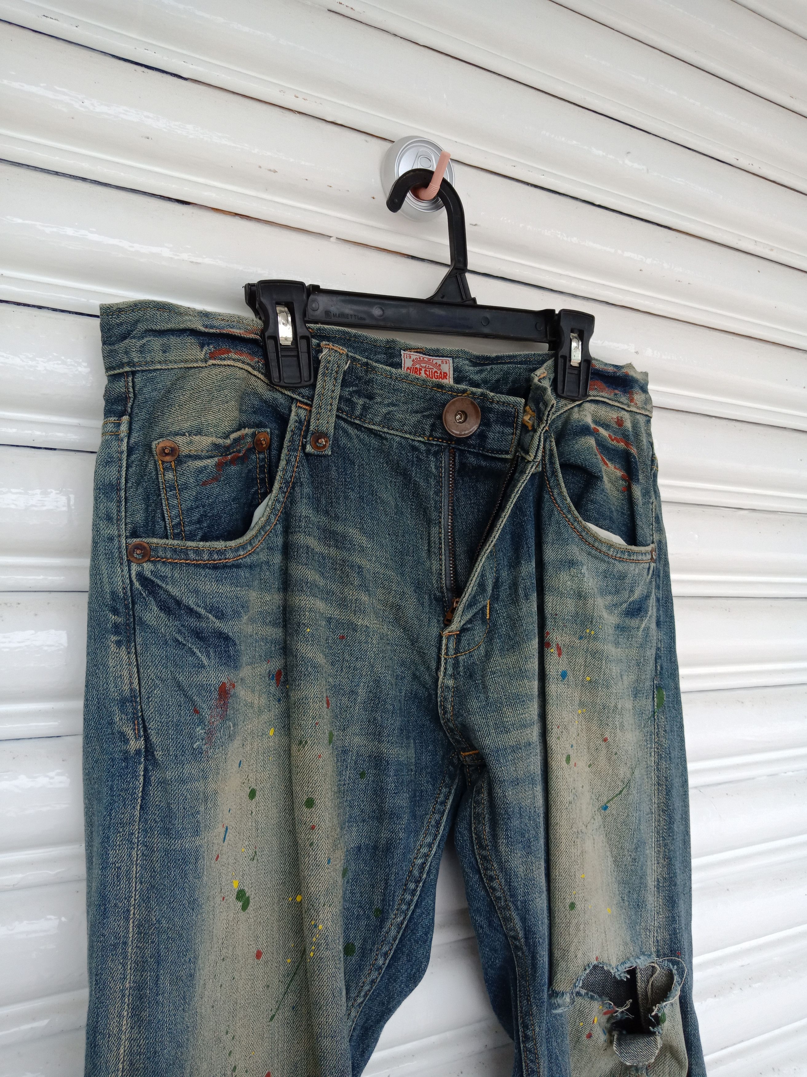 In The Attic CubeSugar Workwear Paints Distressed Denim Size US 31 - 7 Thumbnail