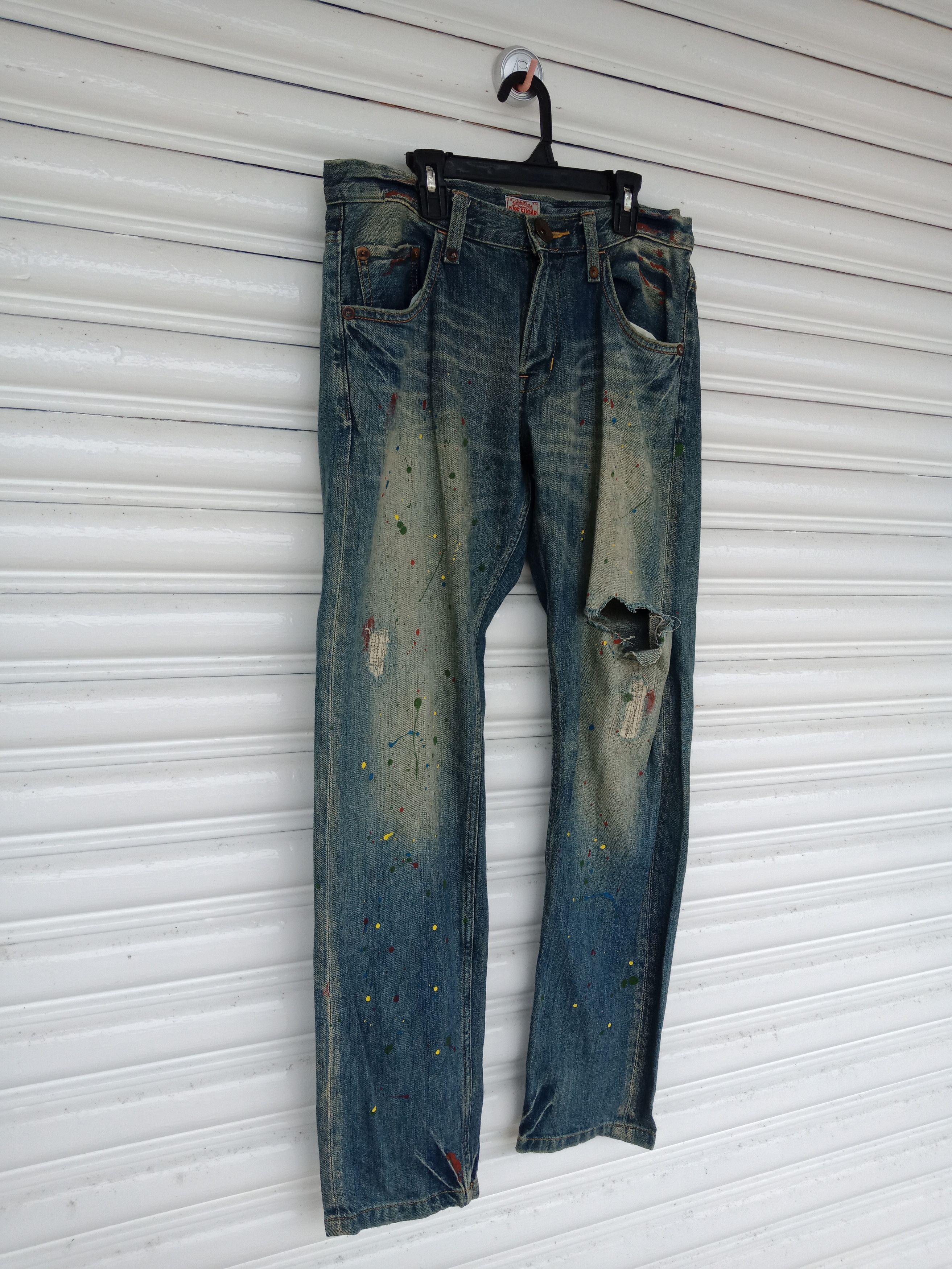 In The Attic CubeSugar Workwear Paints Distressed Denim Size US 31 - 4 Thumbnail