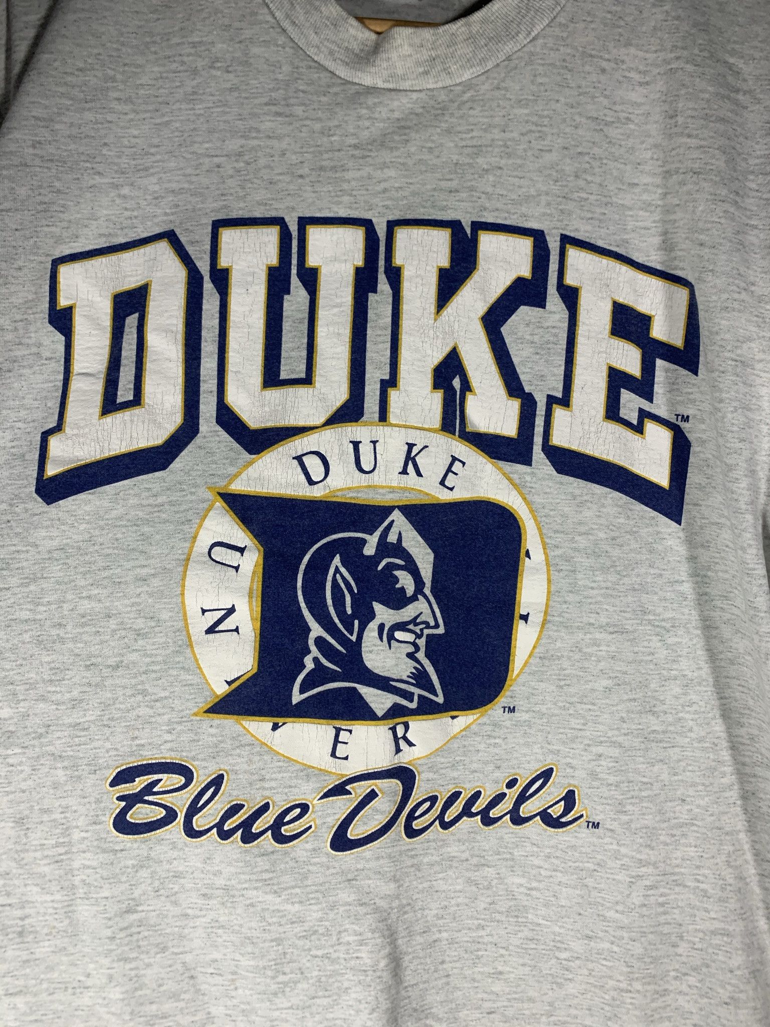 Fruit Of The Loom × Vintage Vintage 90s FOTL Duke Blue Devils NCAA College Gray Shirt M Size US M / EU 48-50 / 2 - 2 Thumbnail