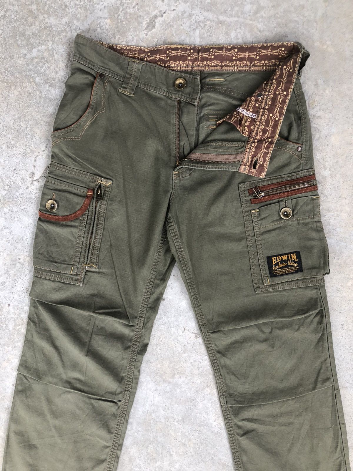 Seditionaries Edwin Cargo Pants Tactical Multipocket green Size US 32 / EU 48 - 3 Thumbnail