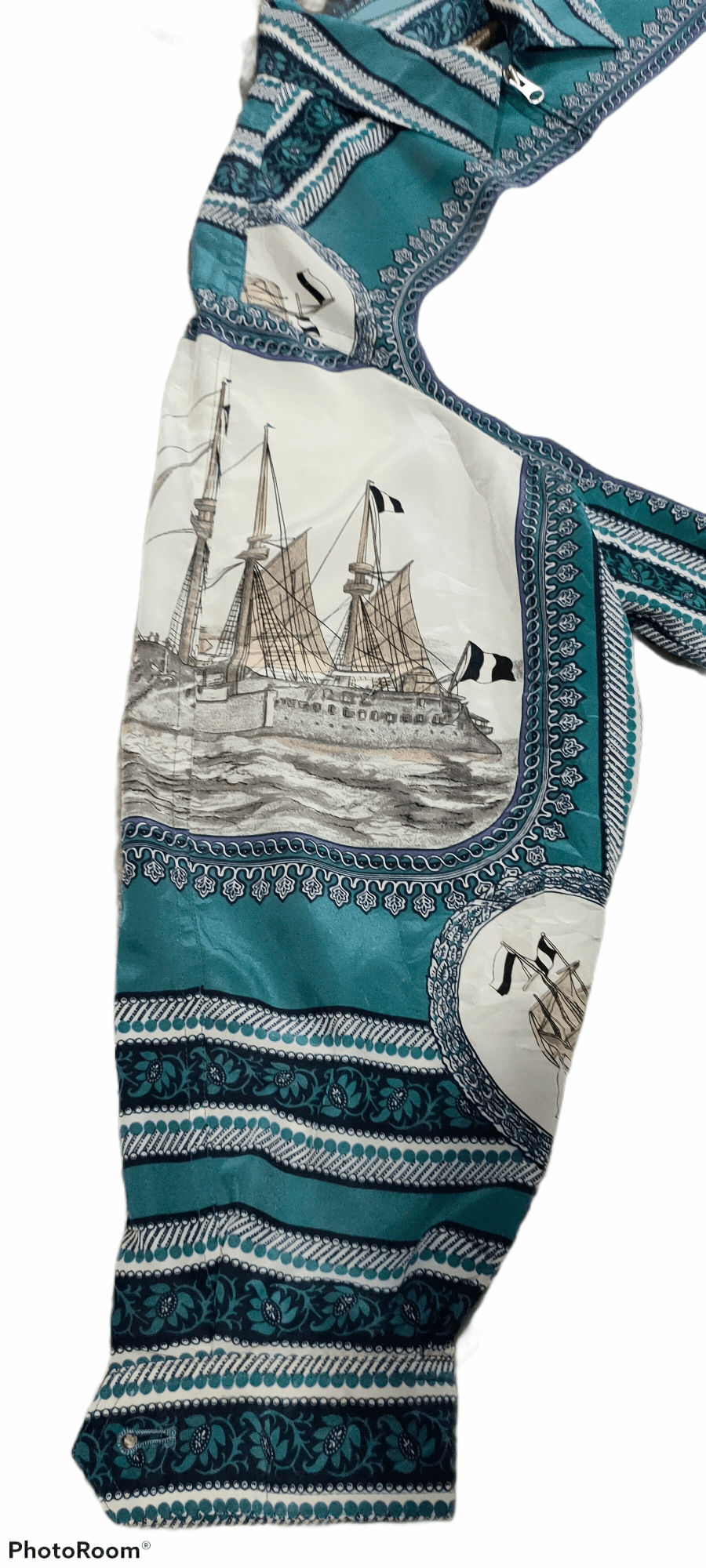 Jun men vintage zip jacket warship fullprint
