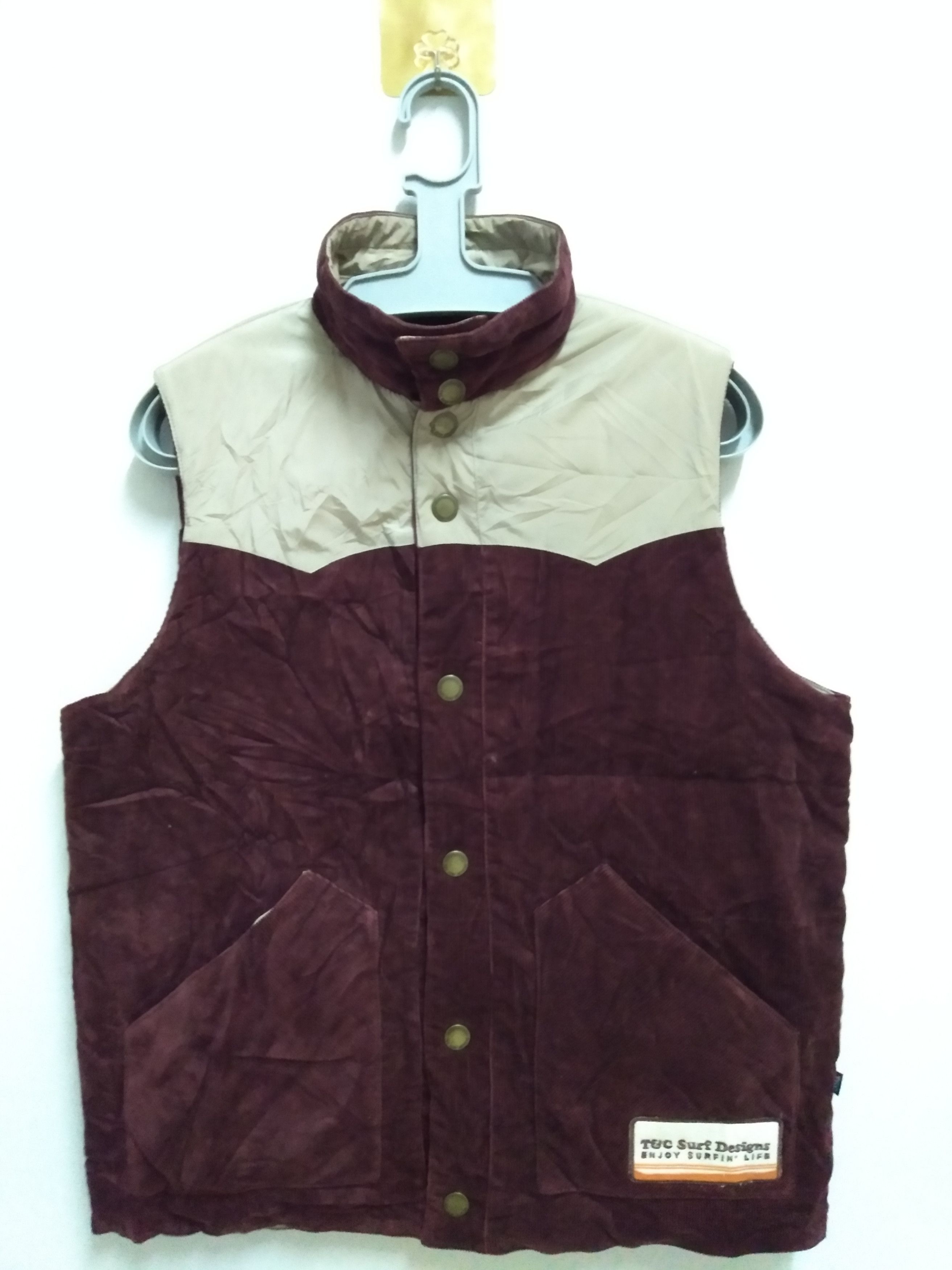 T&C Surf Design Reversible Curdoroi/Puffer Vest Jacket