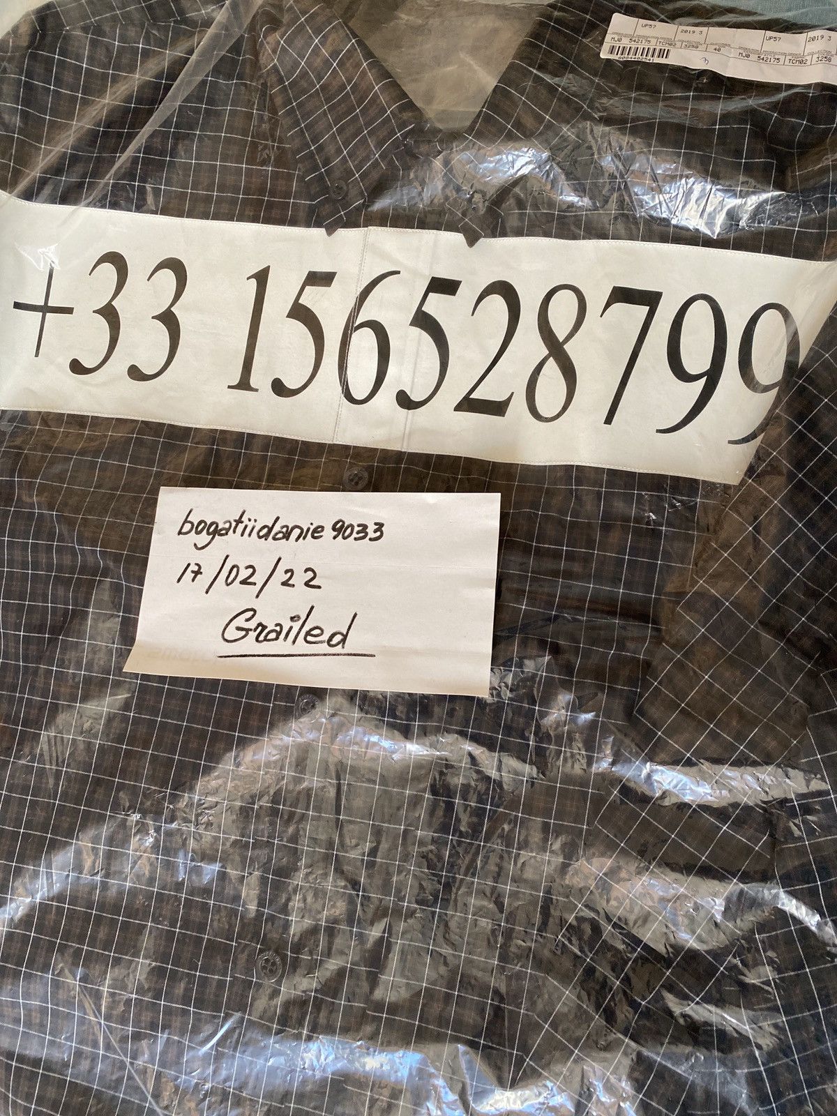 Balenciaga FW 18 Phone Number oversized button down shirt