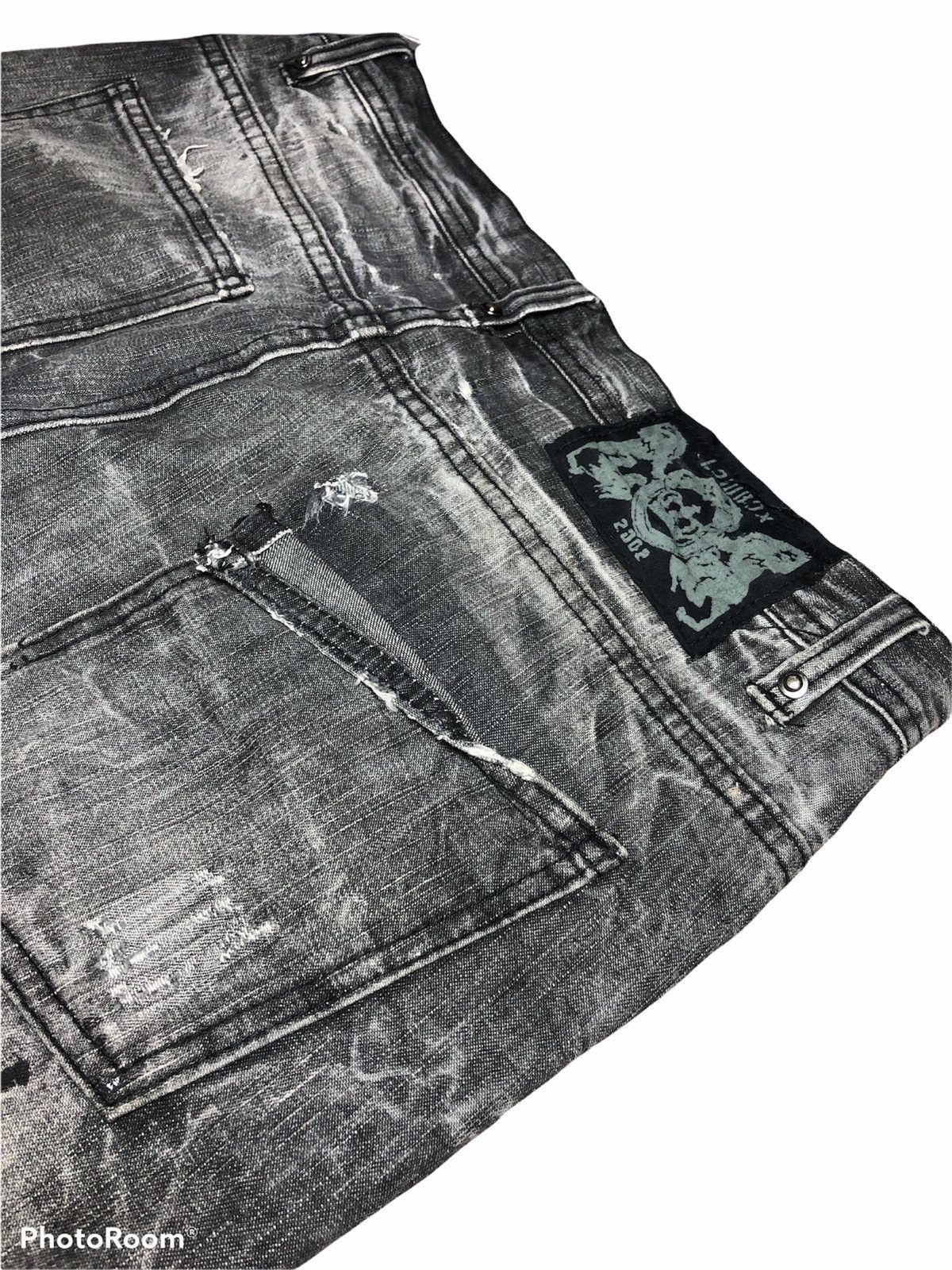 Japanese Brand LOWBOX PAINTED DISTRESSED FLARE DENIM Size US 32 / EU 48 - 7 Thumbnail