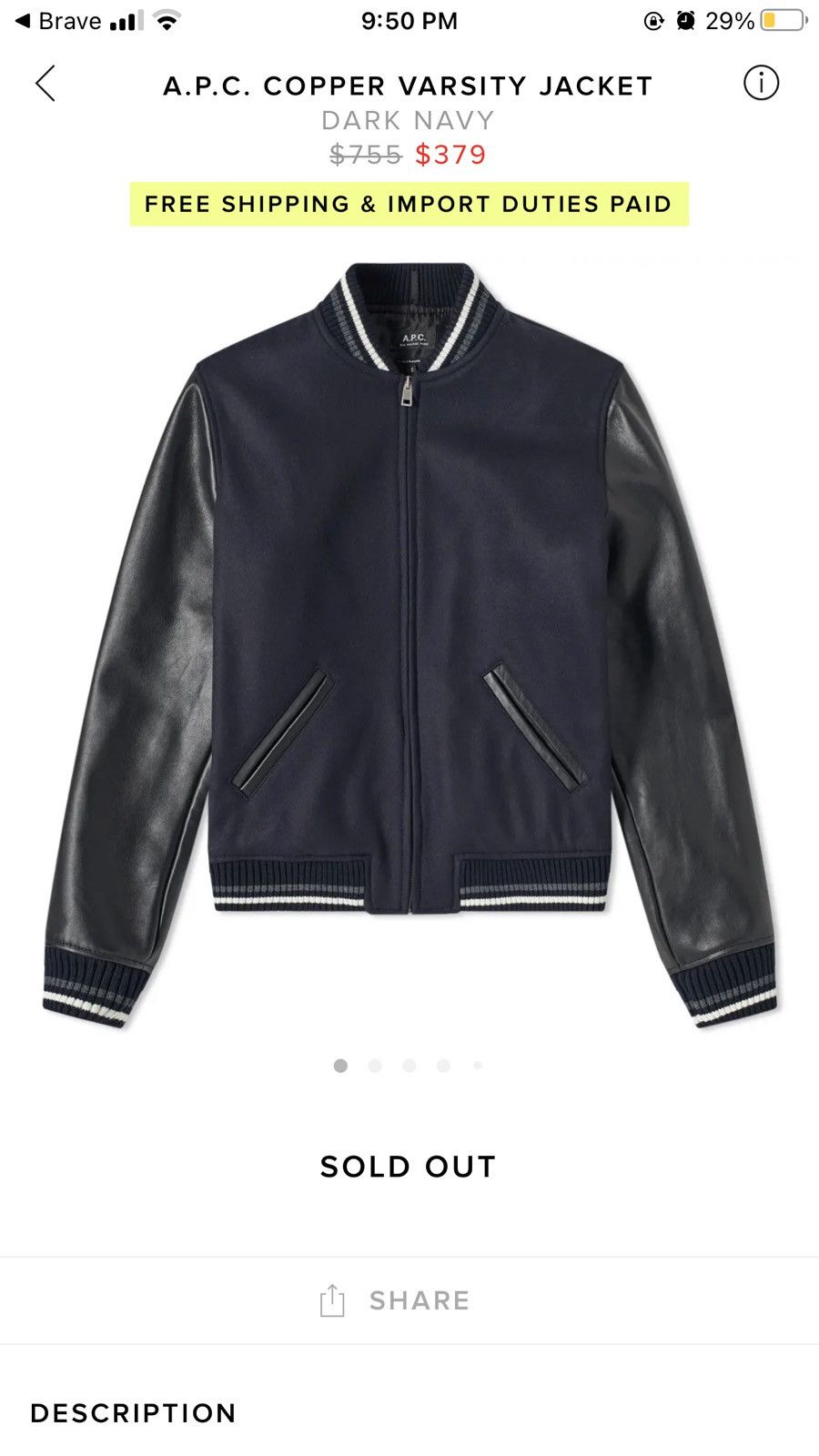 A.P.C. A.P.C. Copper Varsity Jacket Size US XL / EU 56 / 4 - 12 Thumbnail