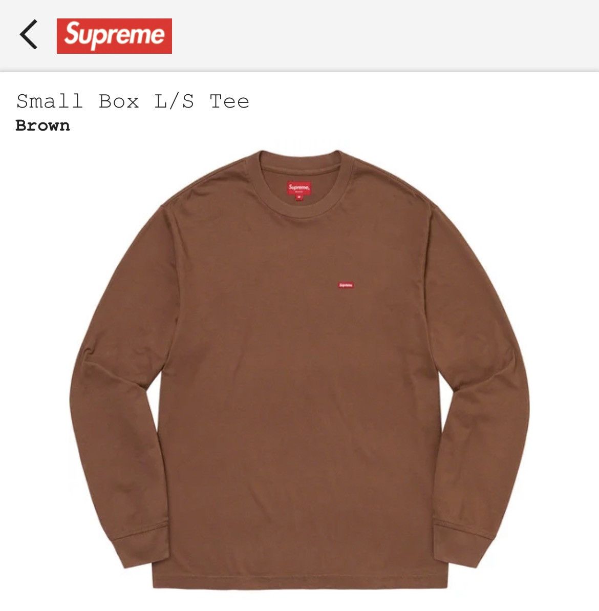 Supreme Supreme Small Box L/S Tee - Brown - XL | Grailed