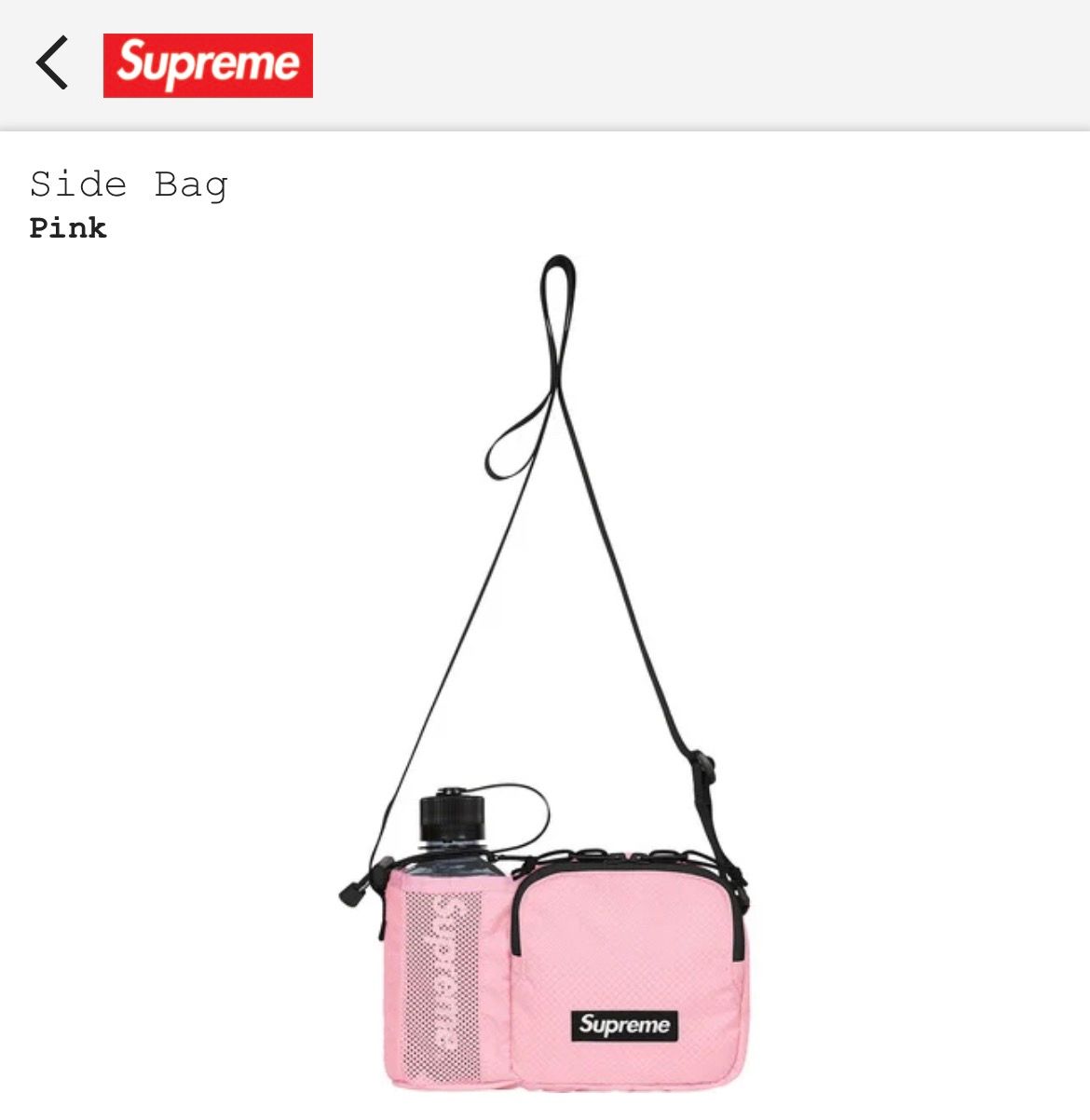 SUPREME SS22 SIDE BAG WITH WATER BOTTLE BLACK SILVER