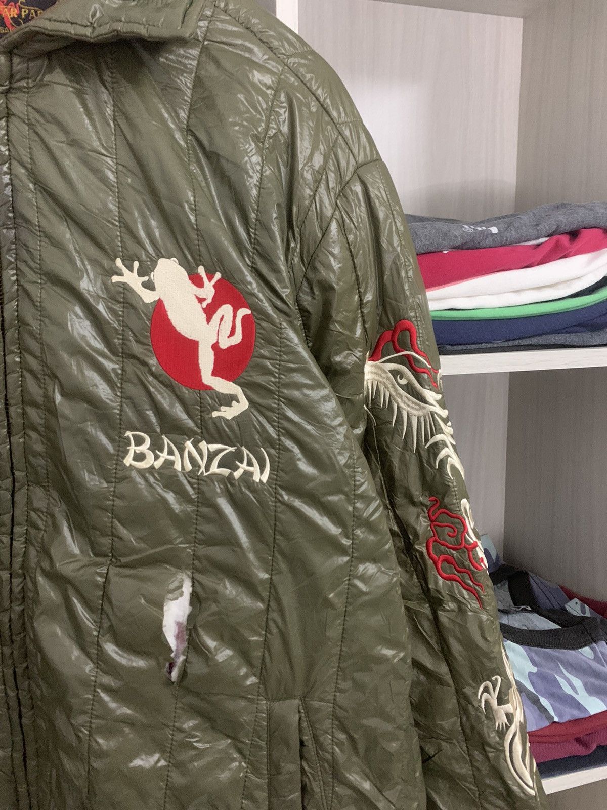 Japanese Brand Distress Embroidery Gecco AirForce Ryogoku Base Jacket Size US XL / EU 56 / 4 - 5 Thumbnail