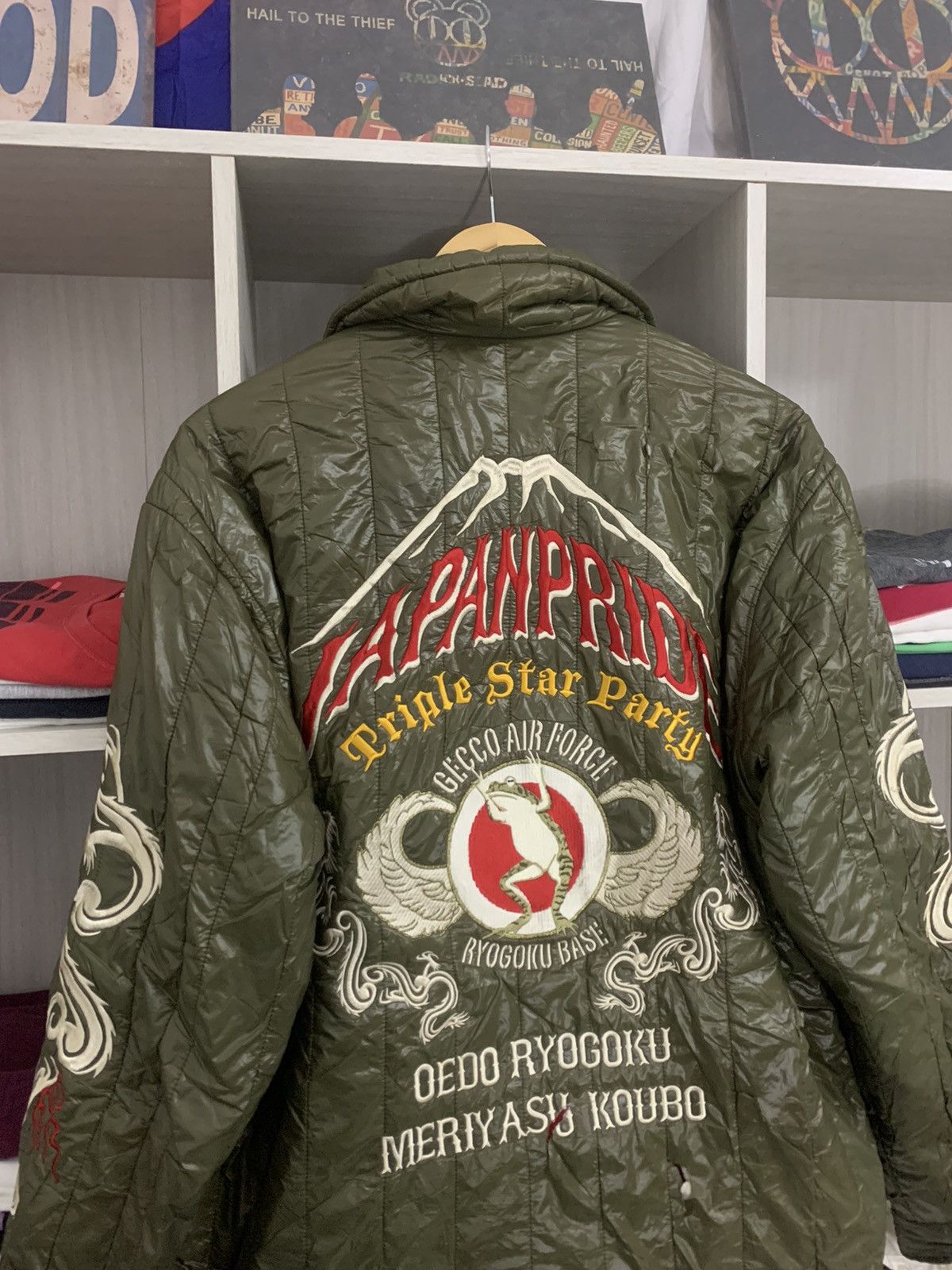 Japanese Brand Distress Embroidery Gecco AirForce Ryogoku Base Jacket Size US XL / EU 56 / 4 - 8 Thumbnail