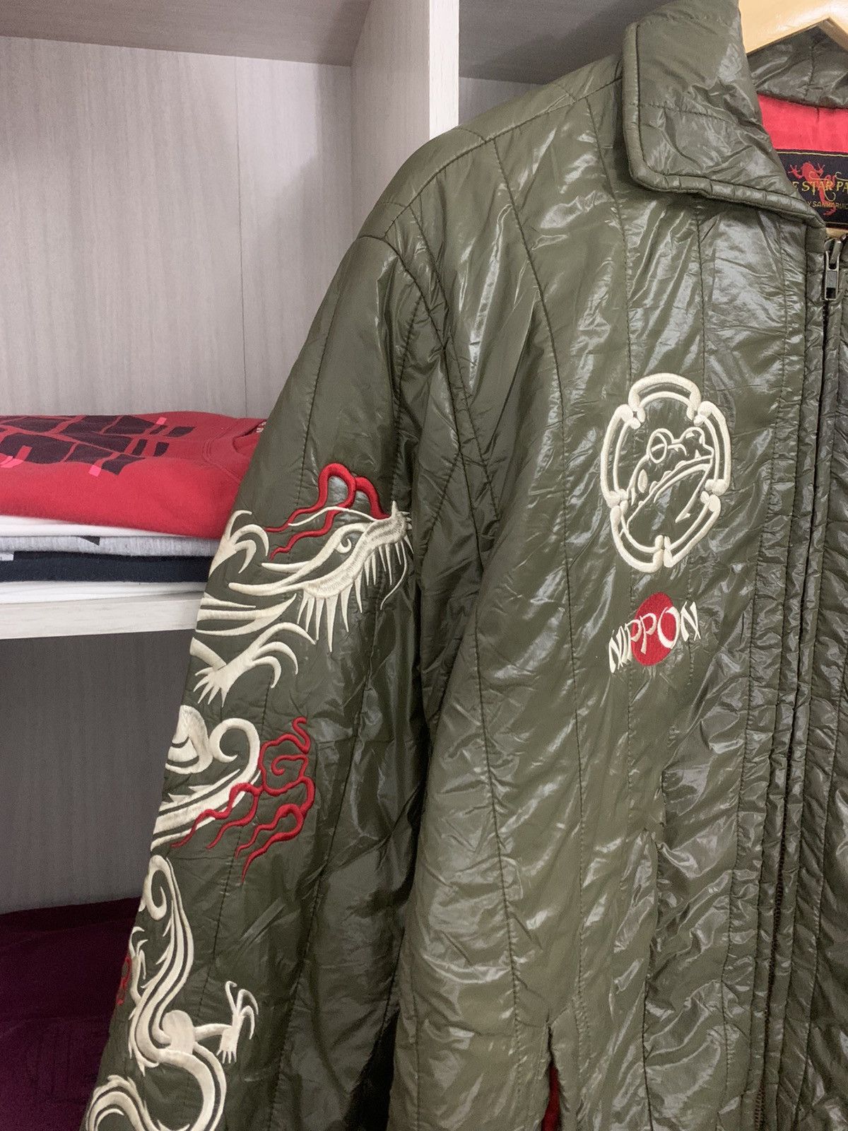 Japanese Brand Distress Embroidery Gecco AirForce Ryogoku Base Jacket Size US XL / EU 56 / 4 - 3 Thumbnail