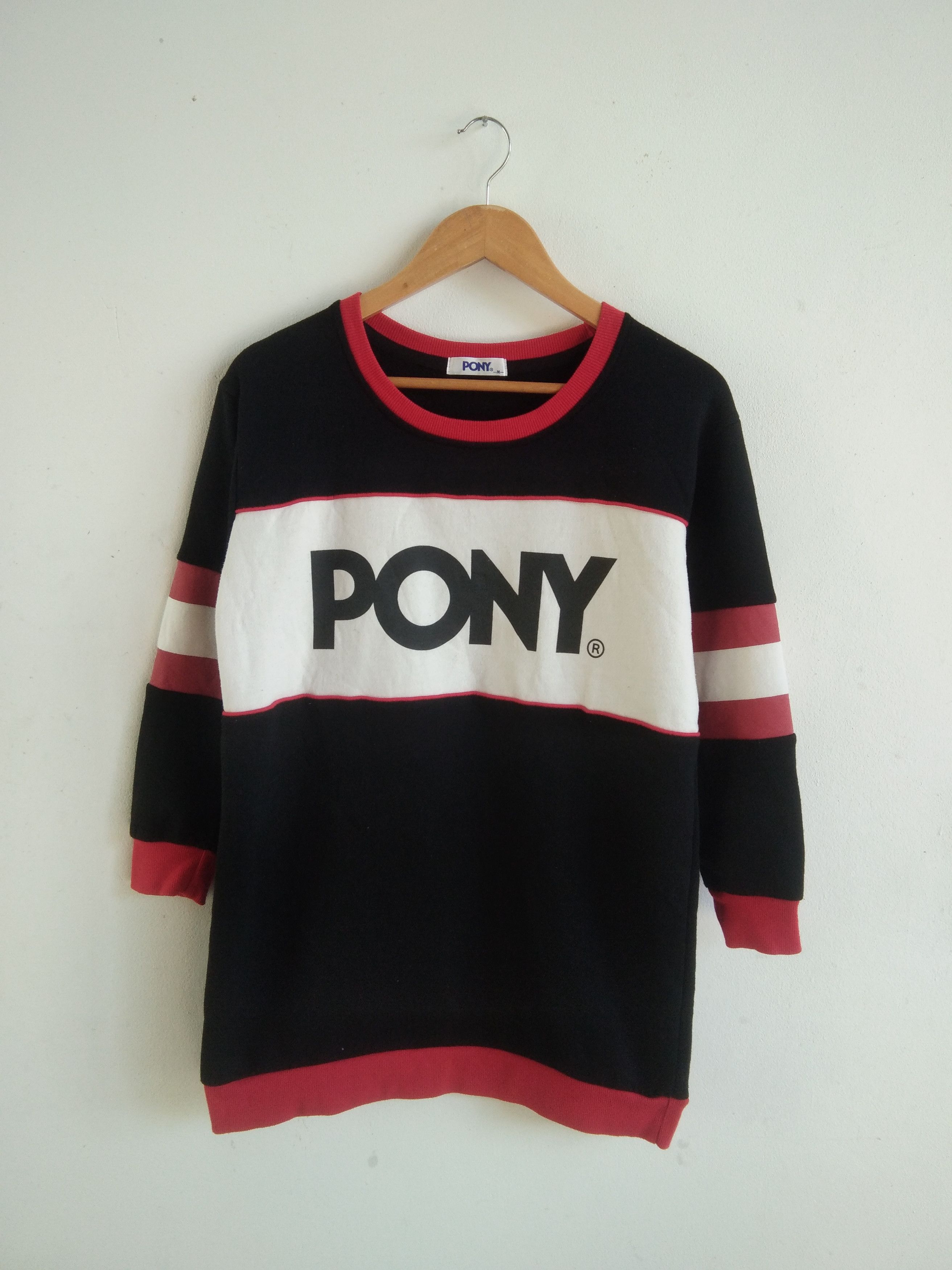 Vintage Pony Streetwear Big Logo Multucolor Sweatshirt
