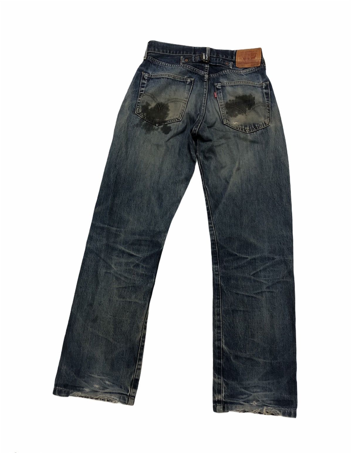 Levi's Vintage 702 Capital E LEVIS Back Buckle Distressed Denim Size US 28 / EU 44 - 3 Thumbnail