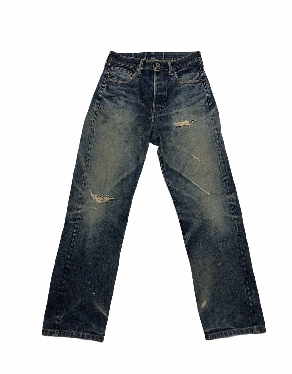 Levi's Vintage 702 Capital E LEVIS Back Buckle Distressed Denim Size US 28 / EU 44 - 1 Thumbnail