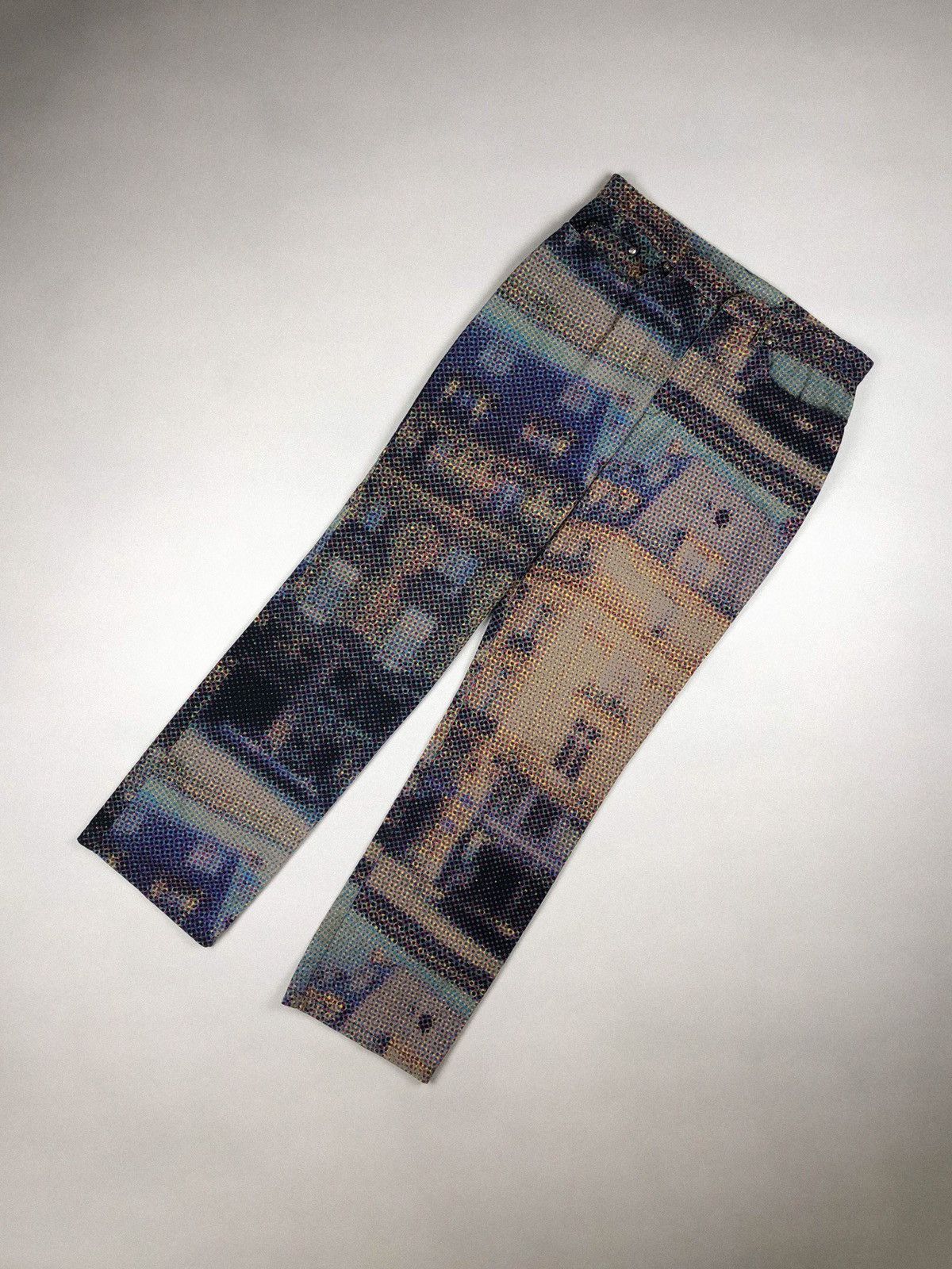 image of Vintage Kenzo Print Pants in Blue, Men's (Size 31)