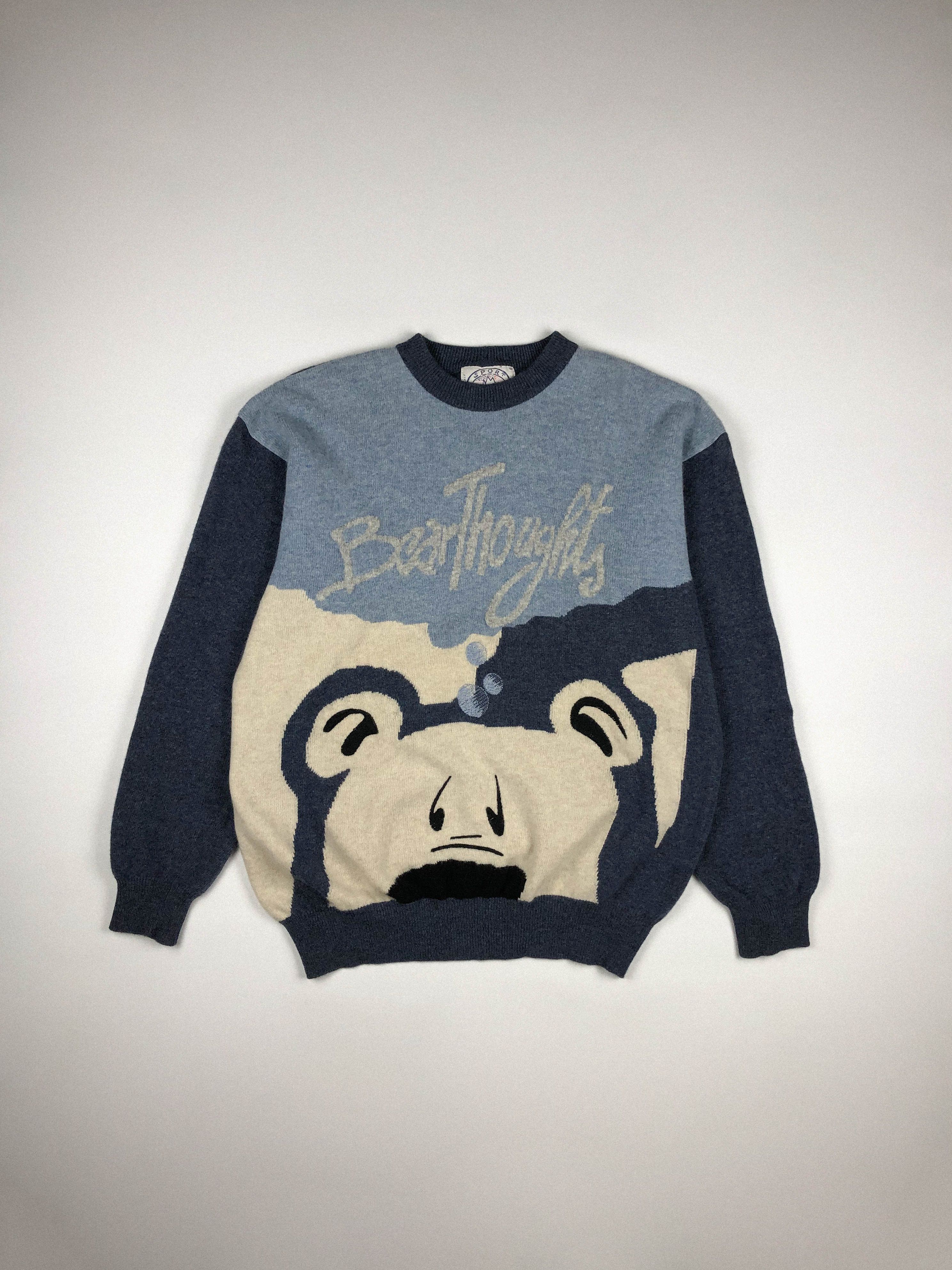 image of Iceberg Vintage 80's Isberg Sport Sweater White Bear in Blue, Men's (Size XL)