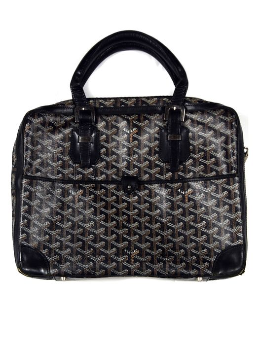 Goyard Black Goyardine Canvas and Leather Ambassade PM Briefcase laptop bag