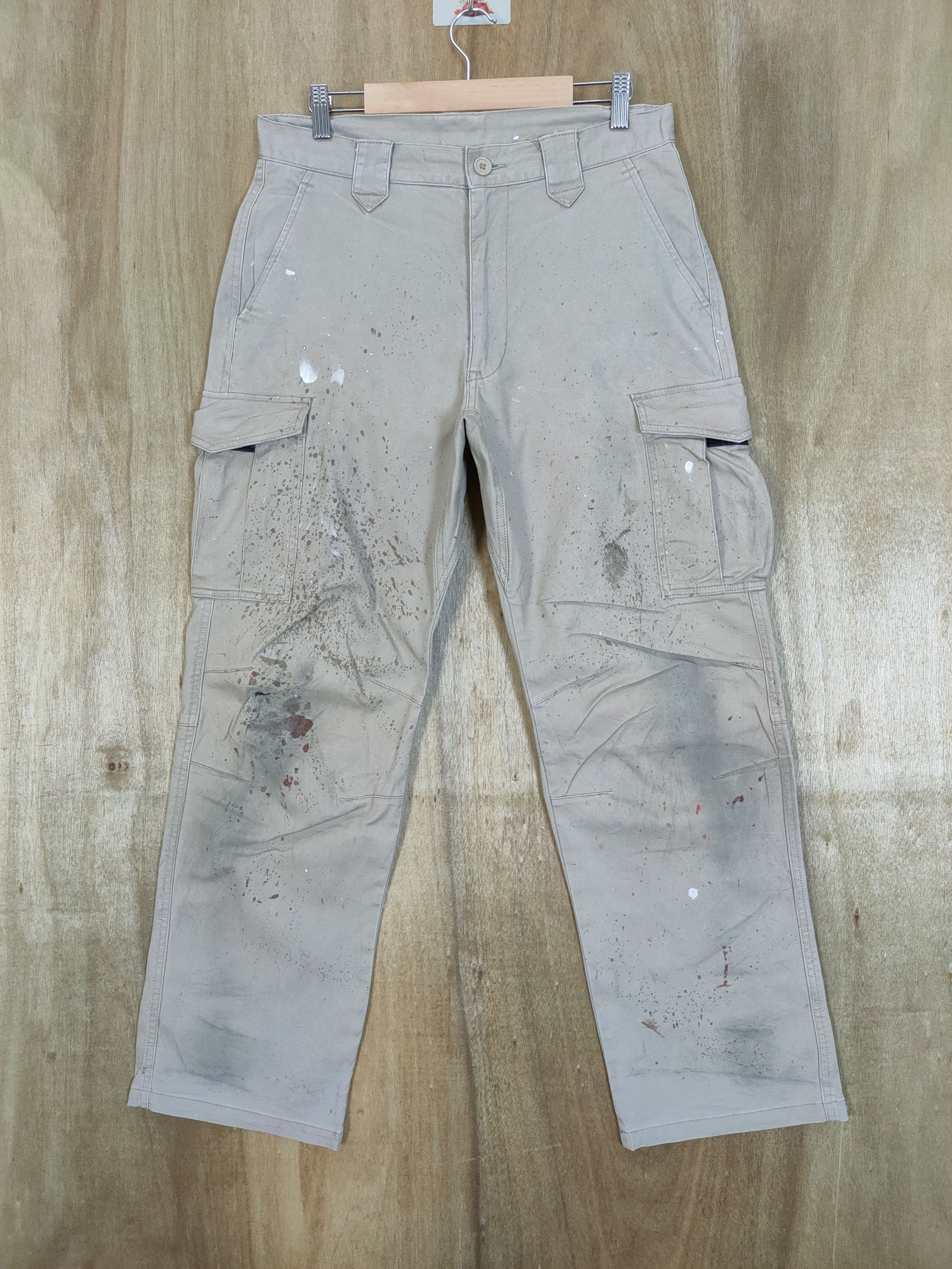 Japanese Brand JAPANES BRAND FADED STAIN PAINT CARGO PANTS/WORKWEAR Size US 32 / EU 48 - 1 Thumbnail