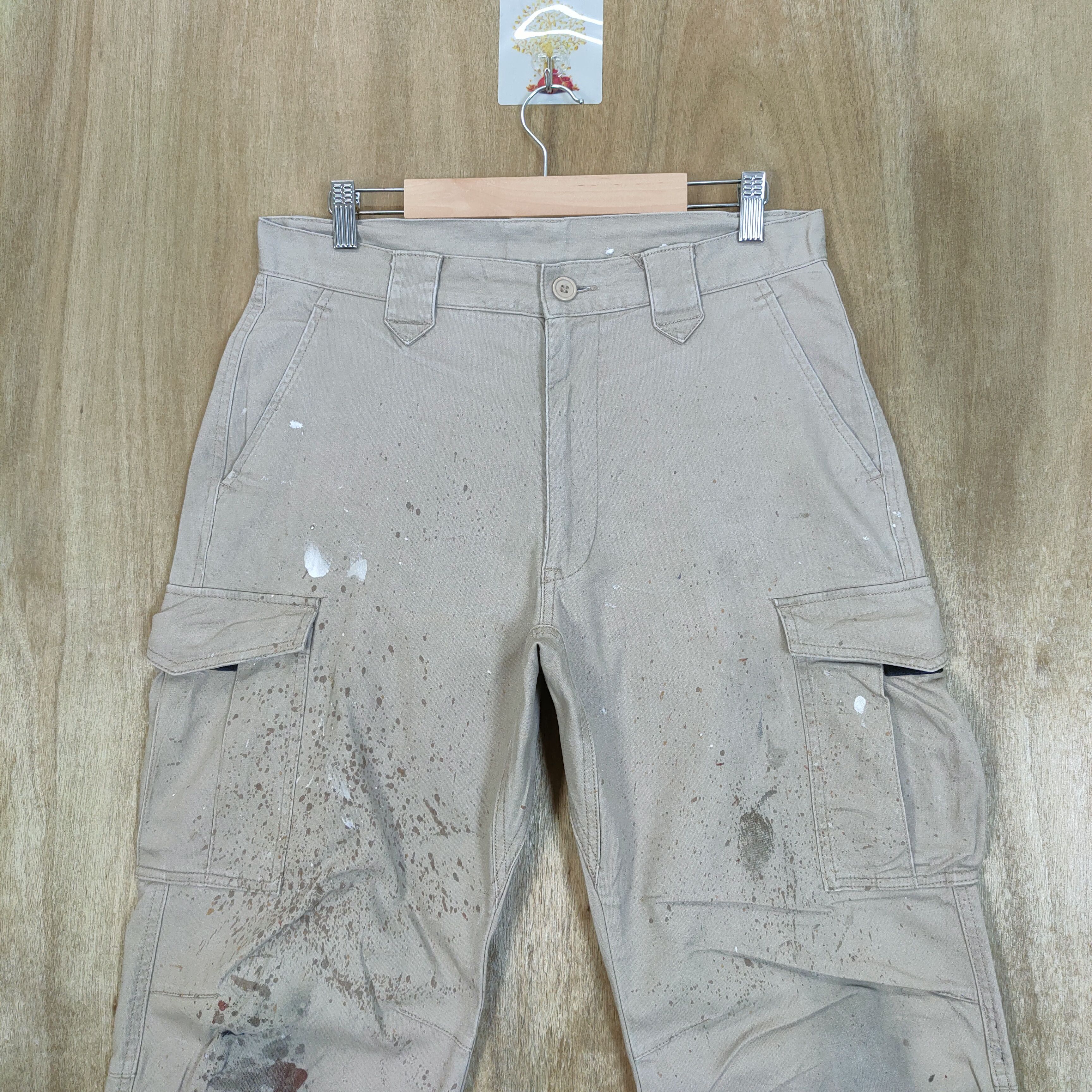 Japanese Brand JAPANES BRAND FADED STAIN PAINT CARGO PANTS/WORKWEAR Size US 32 / EU 48 - 2 Thumbnail