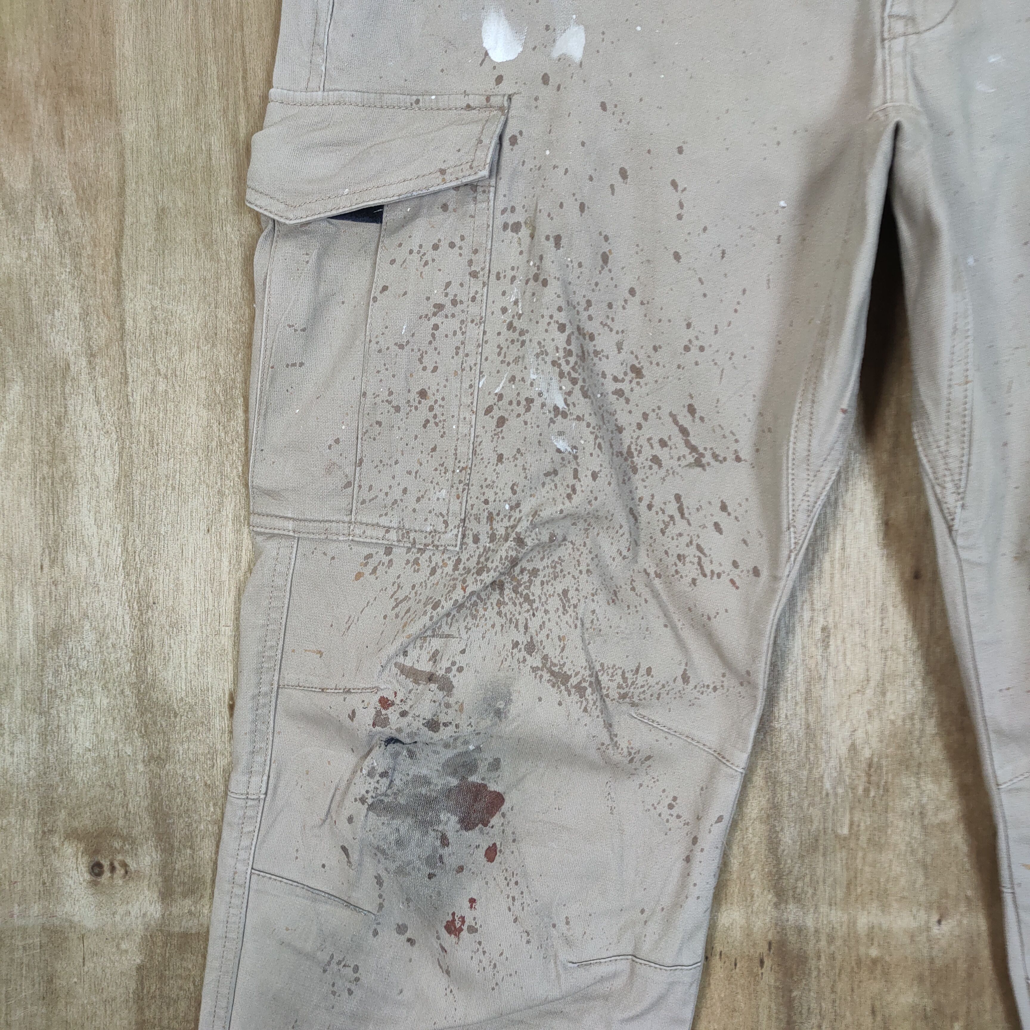 Japanese Brand JAPANES BRAND FADED STAIN PAINT CARGO PANTS/WORKWEAR Size US 32 / EU 48 - 4 Thumbnail