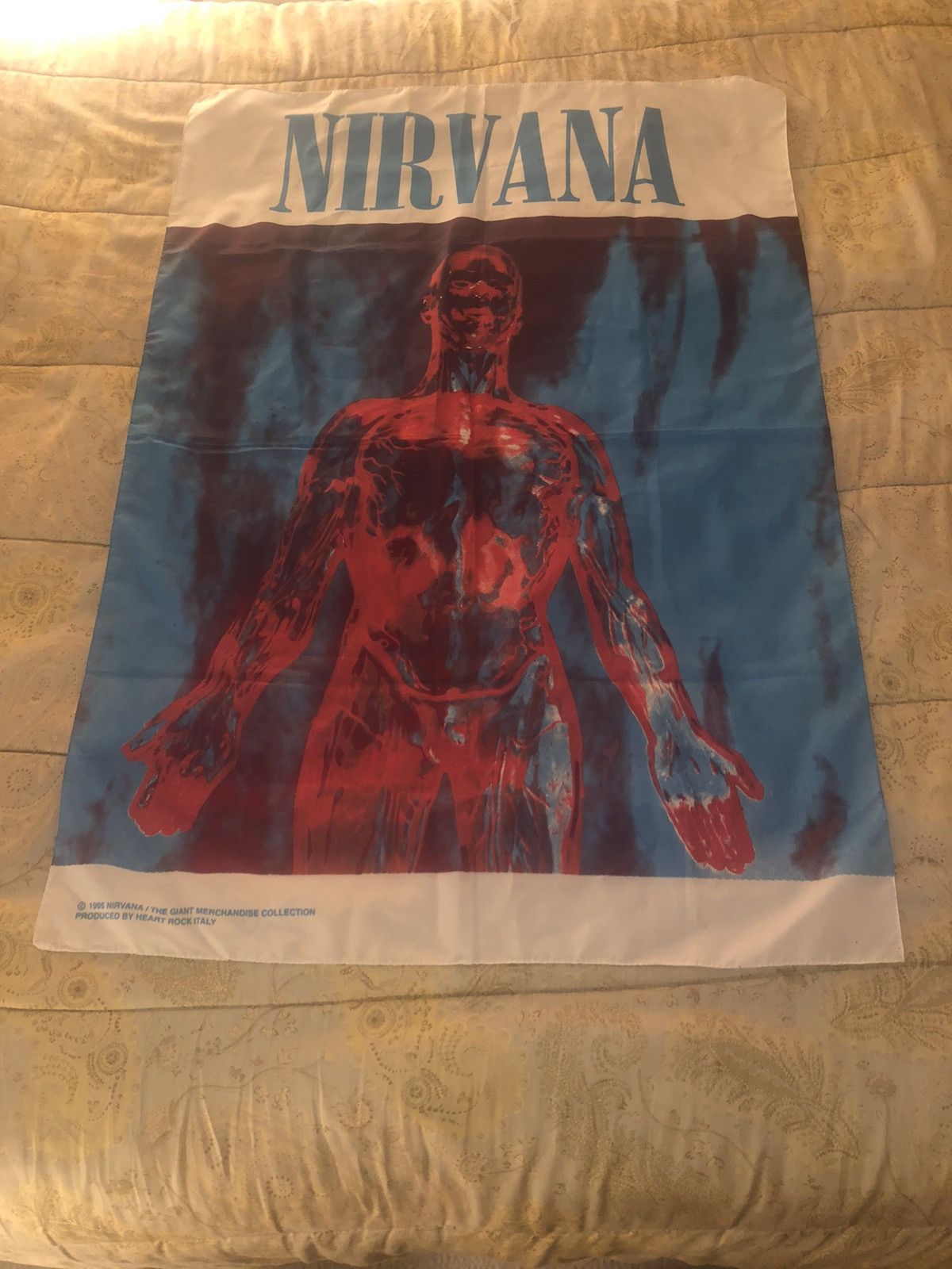 Vintage Rare Vintage 1995 Nirvana Sliver Poster scarf flag tapestry ...
