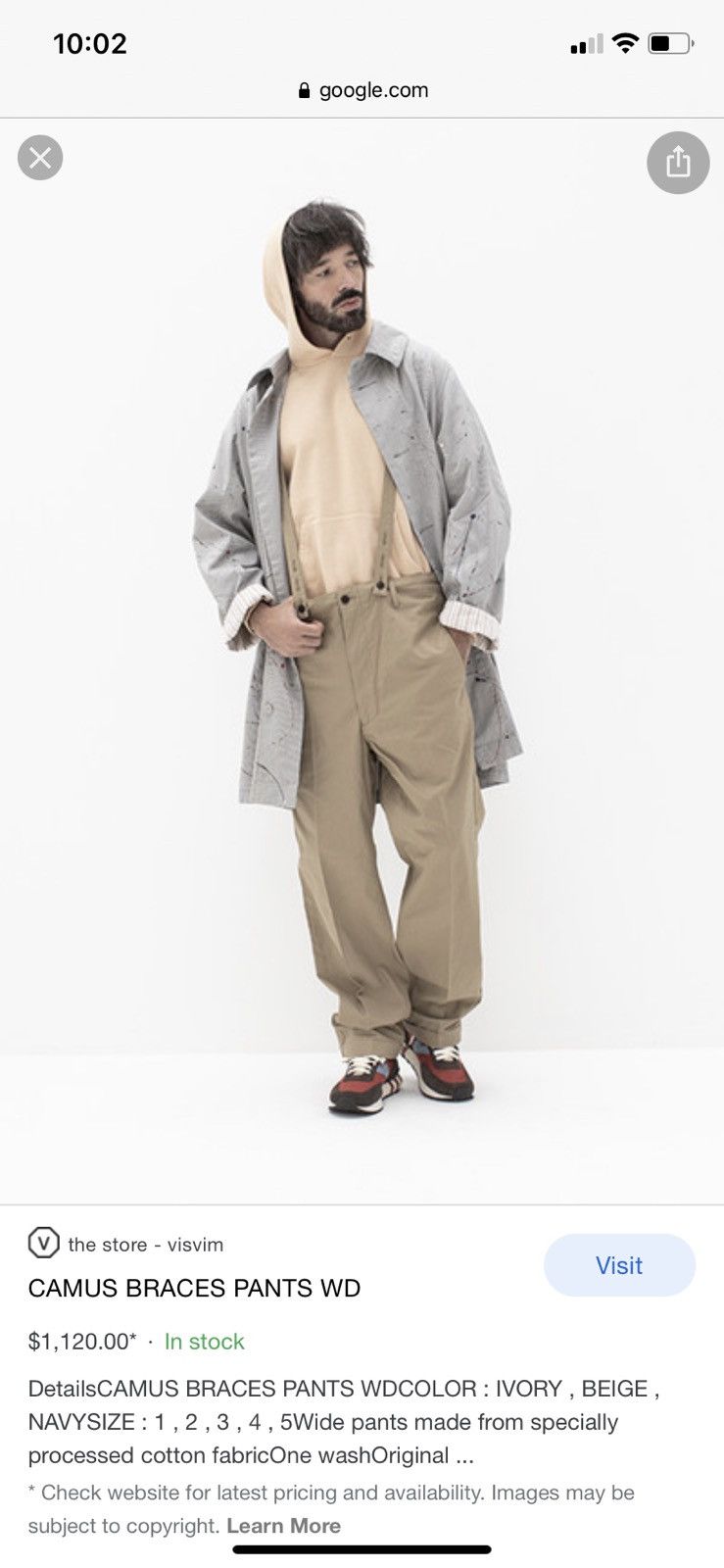 Visvim Visvim Camus braces pants WD 19ss Size 2 | Grailed