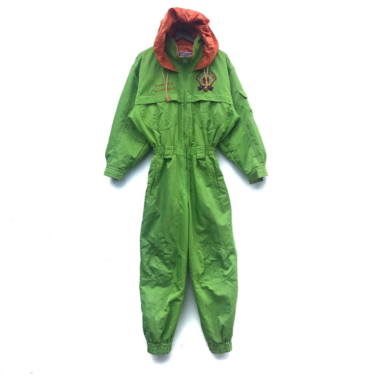 Japanese Brand Vintage Pink Turn Hoodie Ski Jumpsuit Overall Size US 32 / EU 48 - 1 Thumbnail