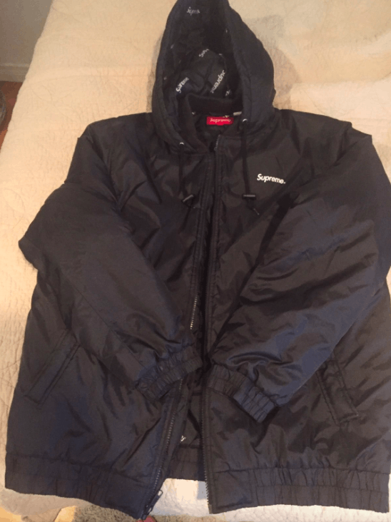 Supreme 2 tone hooded sideline clearance jacket