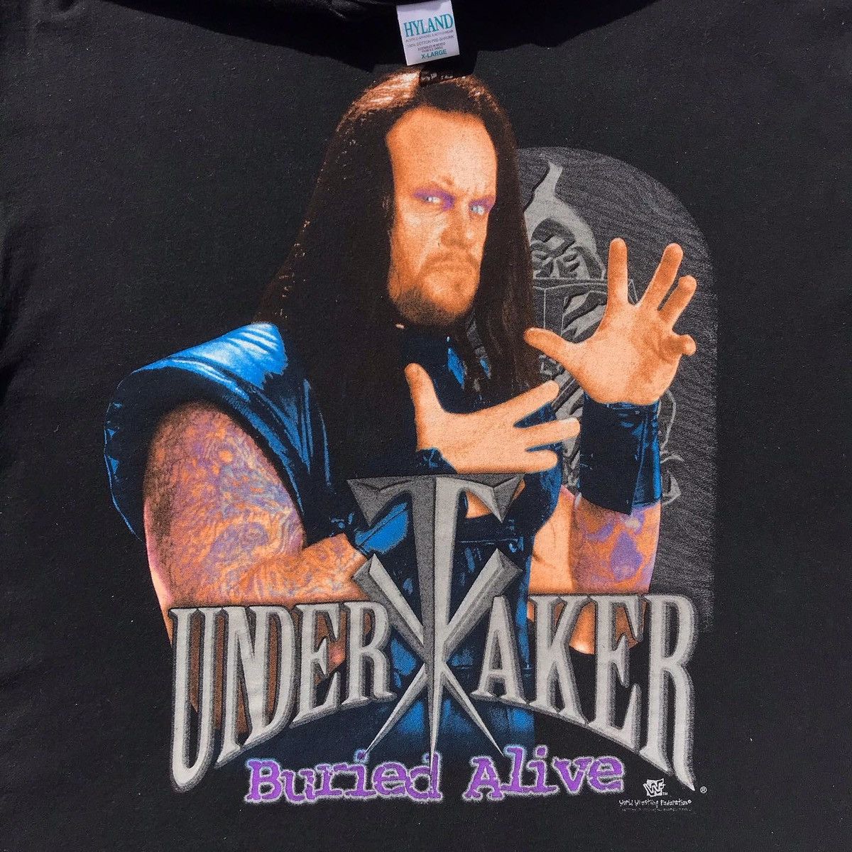 Vintage Vintage 1998 WWF Undertaker Buried Alive Tee Size US XL / EU 56 / 4 - 3 Thumbnail