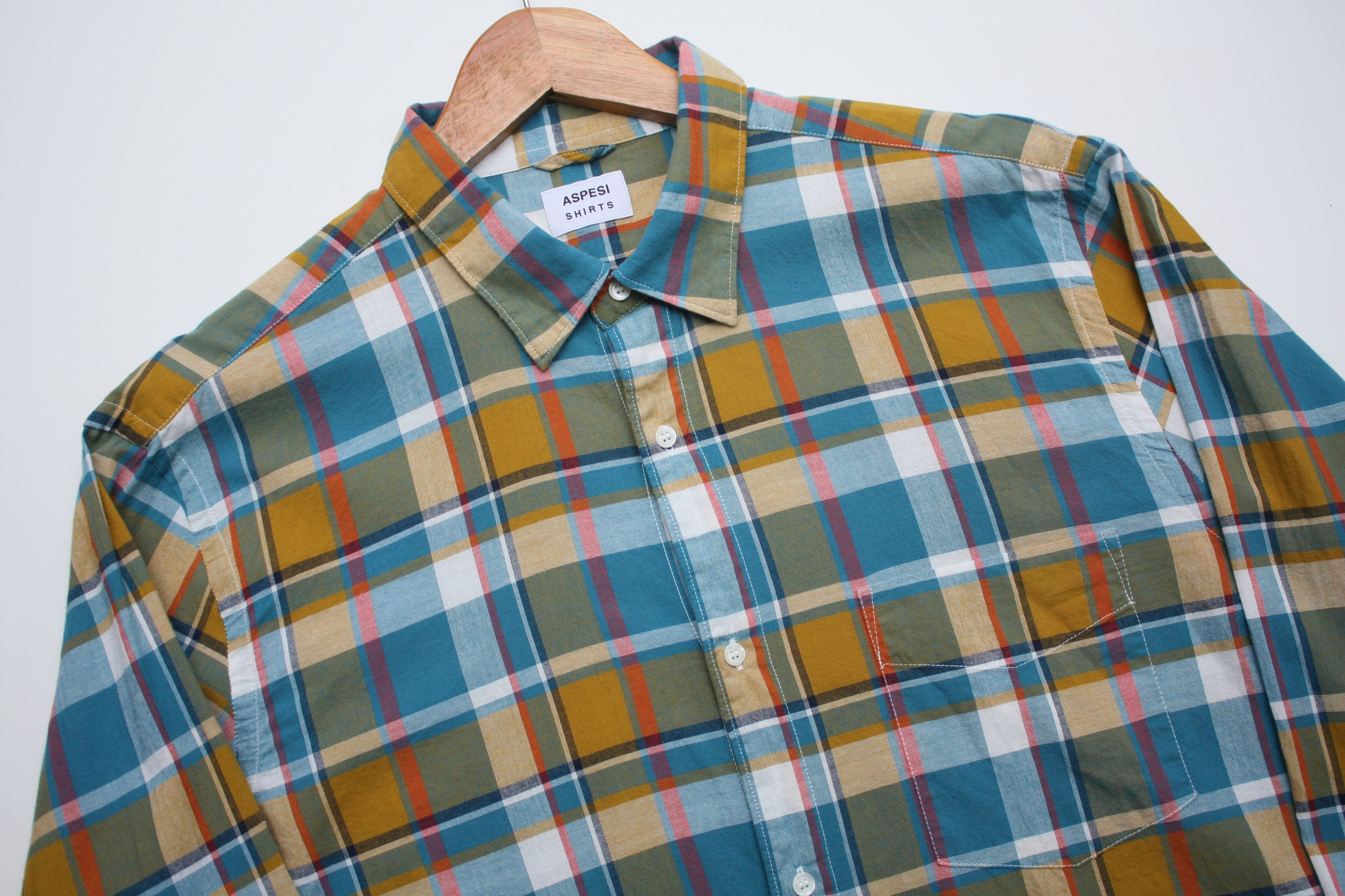 Aspesi Aspesi Checkered Longsleeve Shirt Size US XL / EU 56 / 4 - 1 Thumbnail