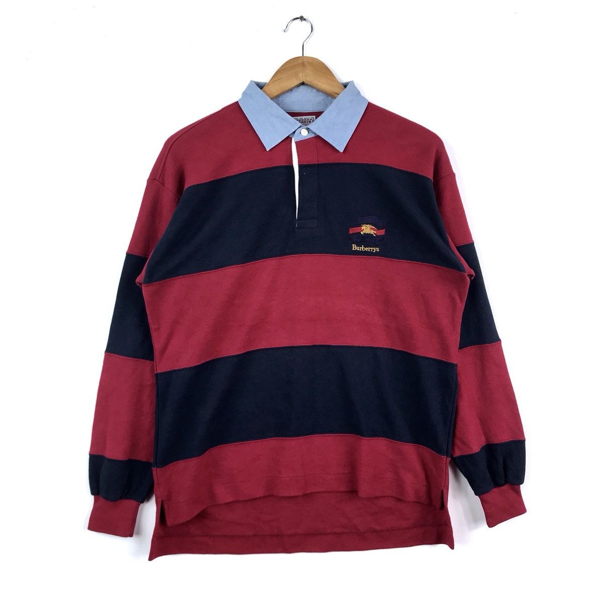 Burberry Vintage Burberrys London England Polo Rugby Sweatshirt Size US M / EU 48-50 / 2 - 2 Thumbnail