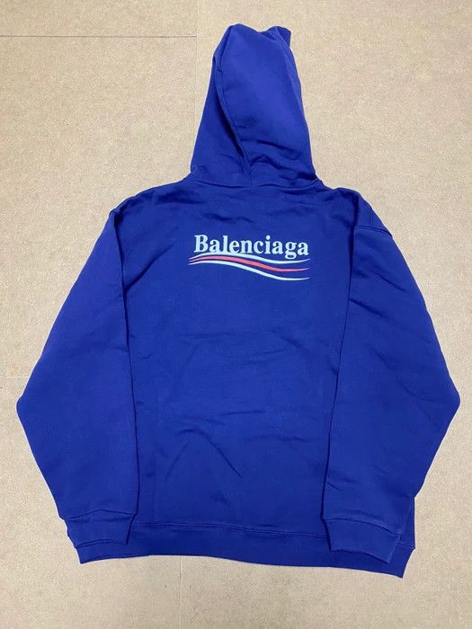 Balenciaga Political Campaign Hoodie Navy Medium