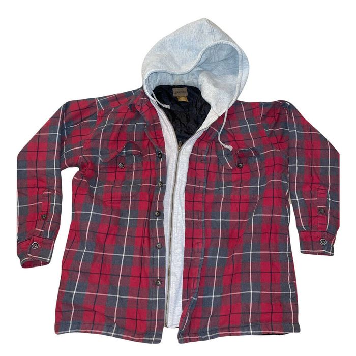 St. Johns Bay St. Johns Bay Hooded Lined Flannel Jacket Red Size XL ...