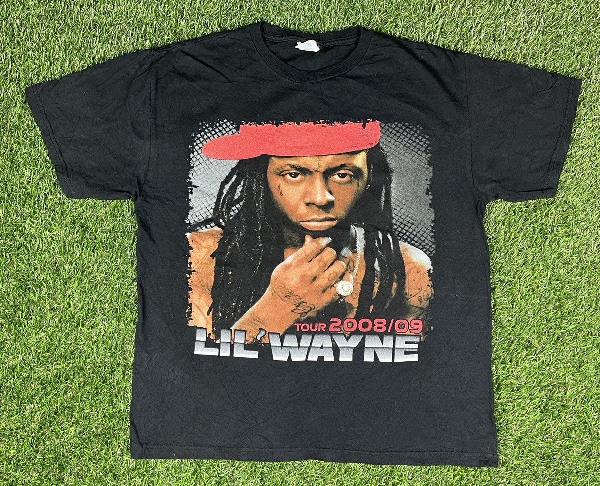 Band Tees × Rap Tees × Vintage Vintage Y2K Lil Wayne Tour 08/09 Raptees Size US M / EU 48-50 / 2 - 1 Thumbnail