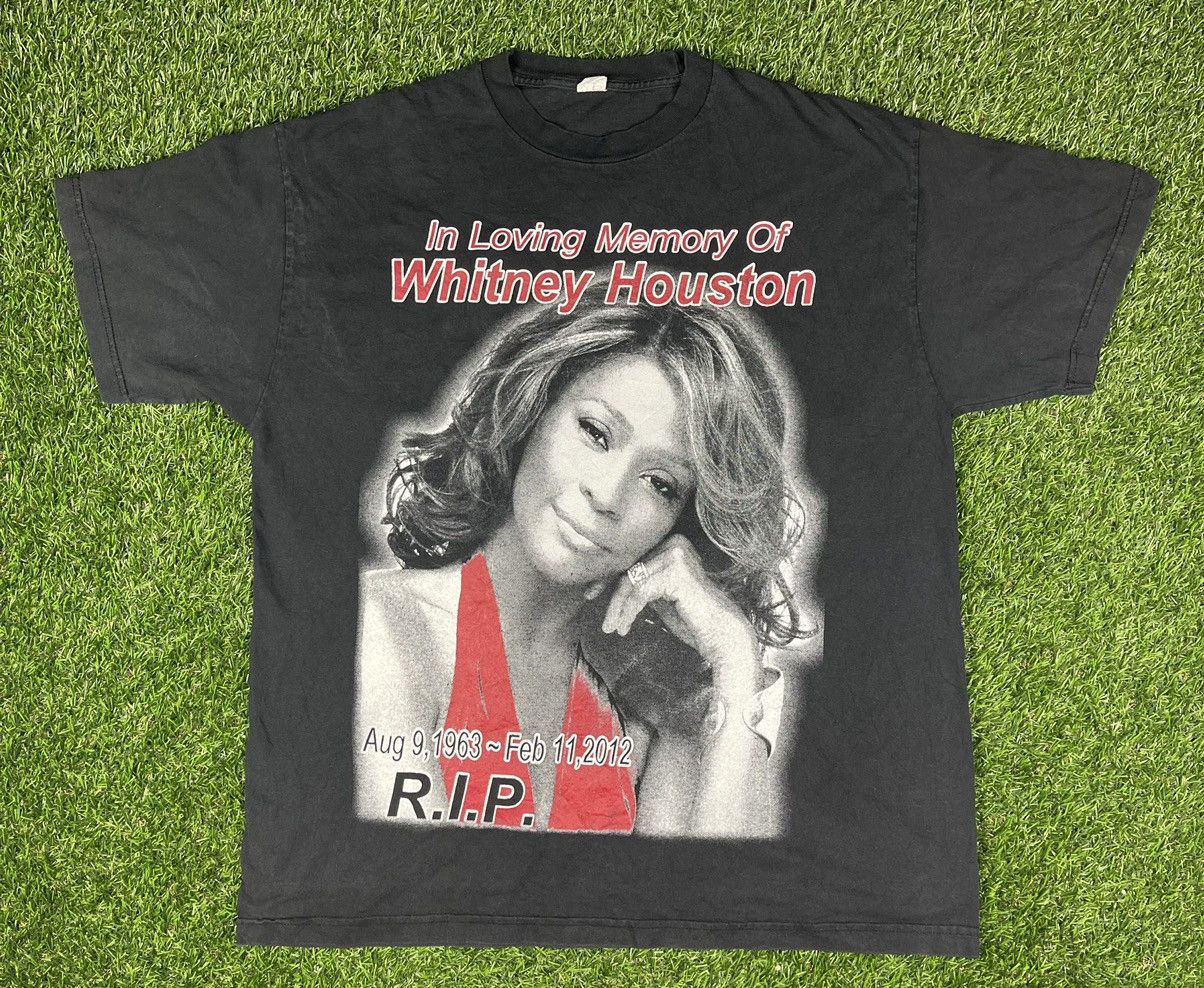 Rap Tees × Vintage Vintage Y2K Rip Whitney Houston Memorial Faded Tee Size US XL / EU 56 / 4 - 1 Thumbnail