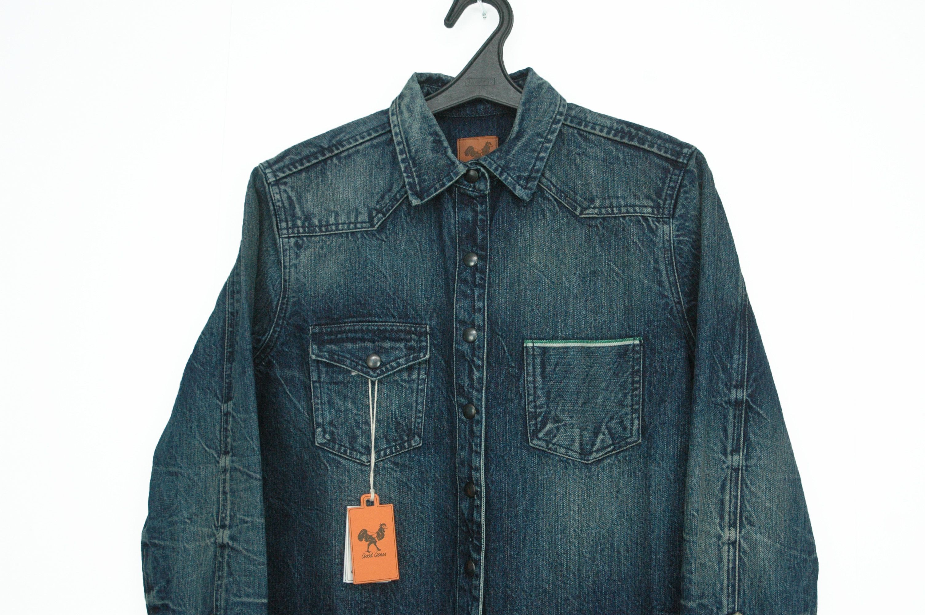 Other NWT The Good Genes New York Selvedge Denim Shirt Made Italy Size US S / EU 44-46 / 1 - 2 Thumbnail