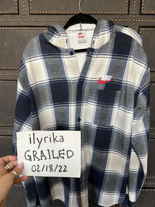 Nike supreme plaid shop hoodie