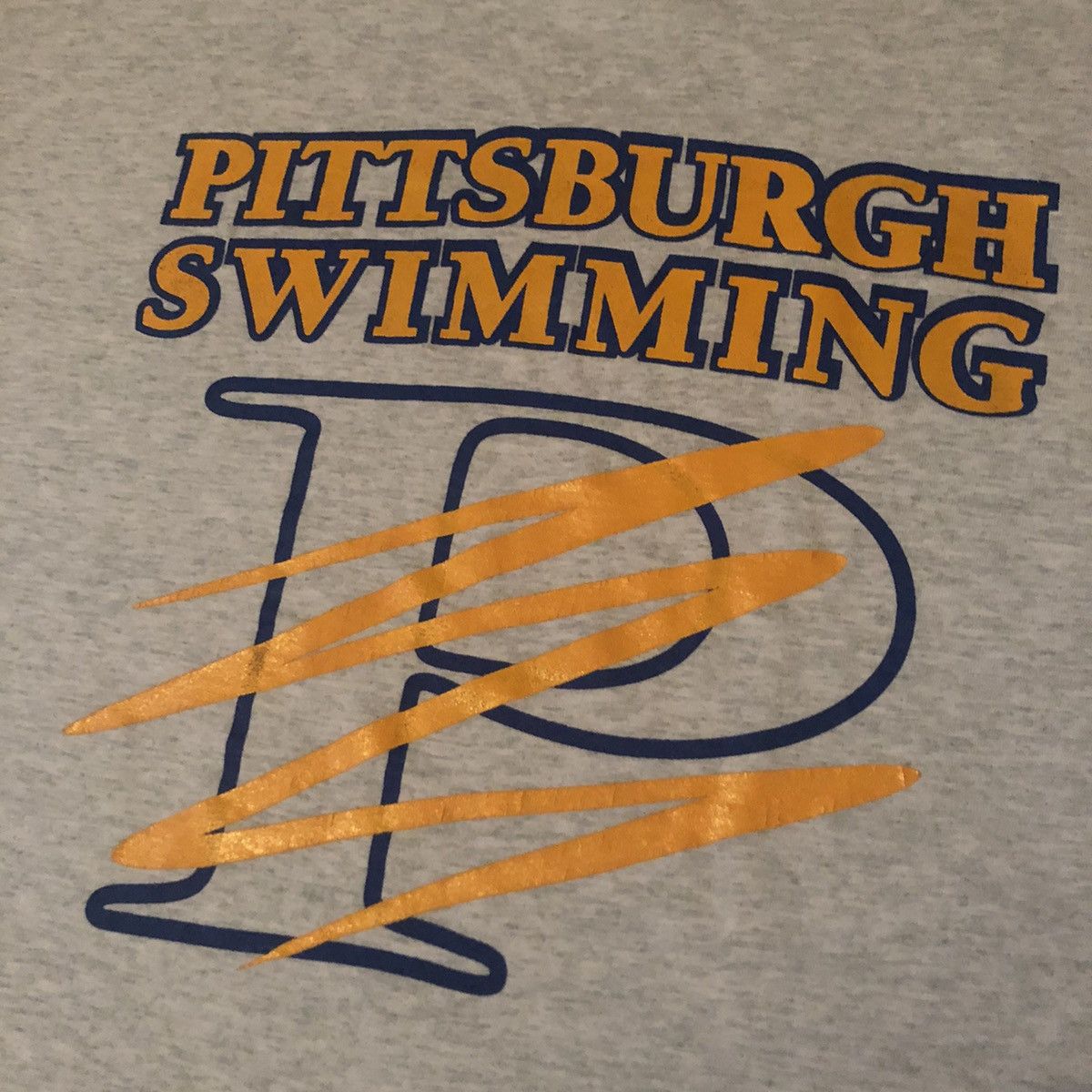 Vintage Vintage 90s Pittsburgh University Panthers Swimming Logo Tee Size US XL / EU 56 / 4 - 4 Thumbnail