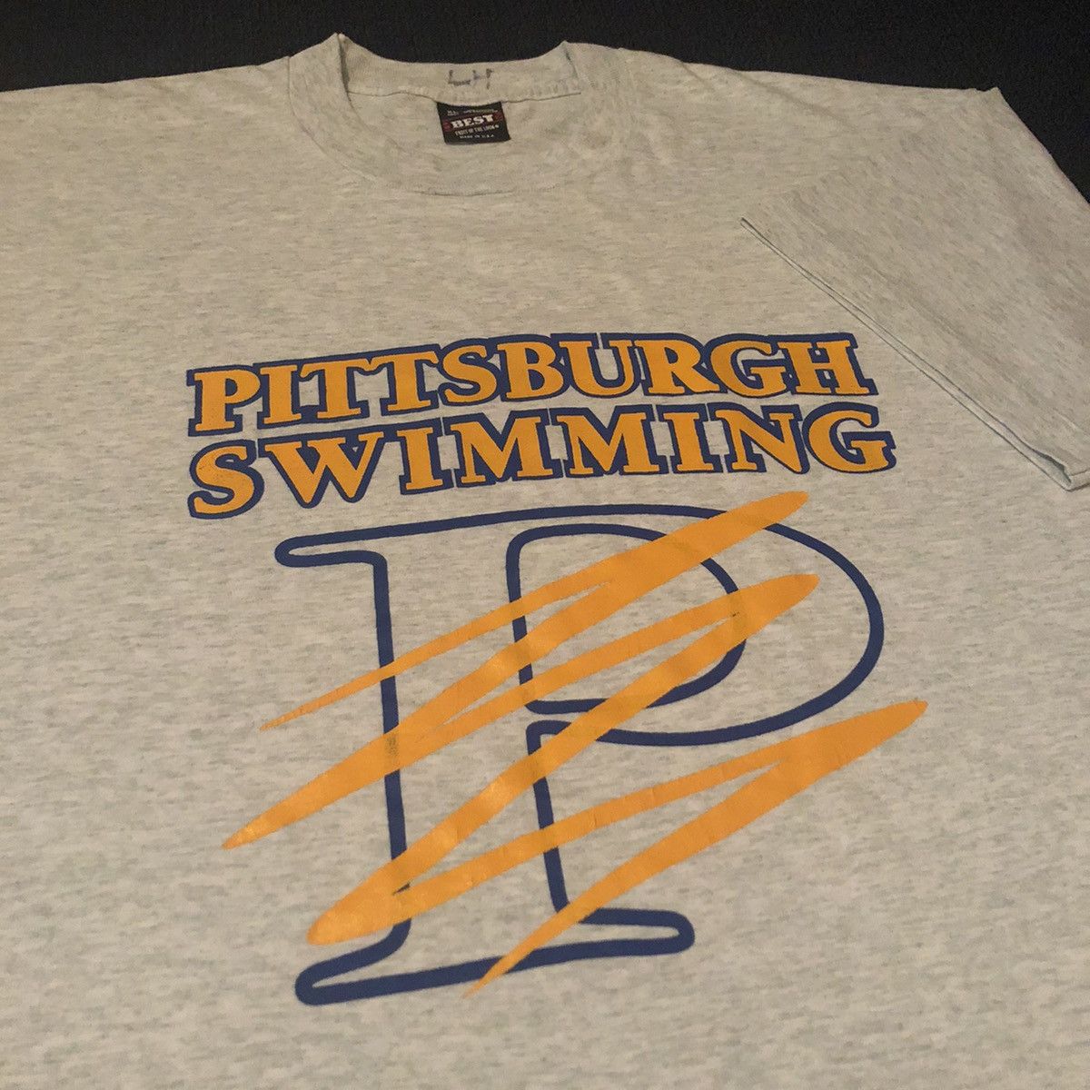 Vintage Vintage 90s Pittsburgh University Panthers Swimming Logo Tee Size US XL / EU 56 / 4 - 2 Thumbnail