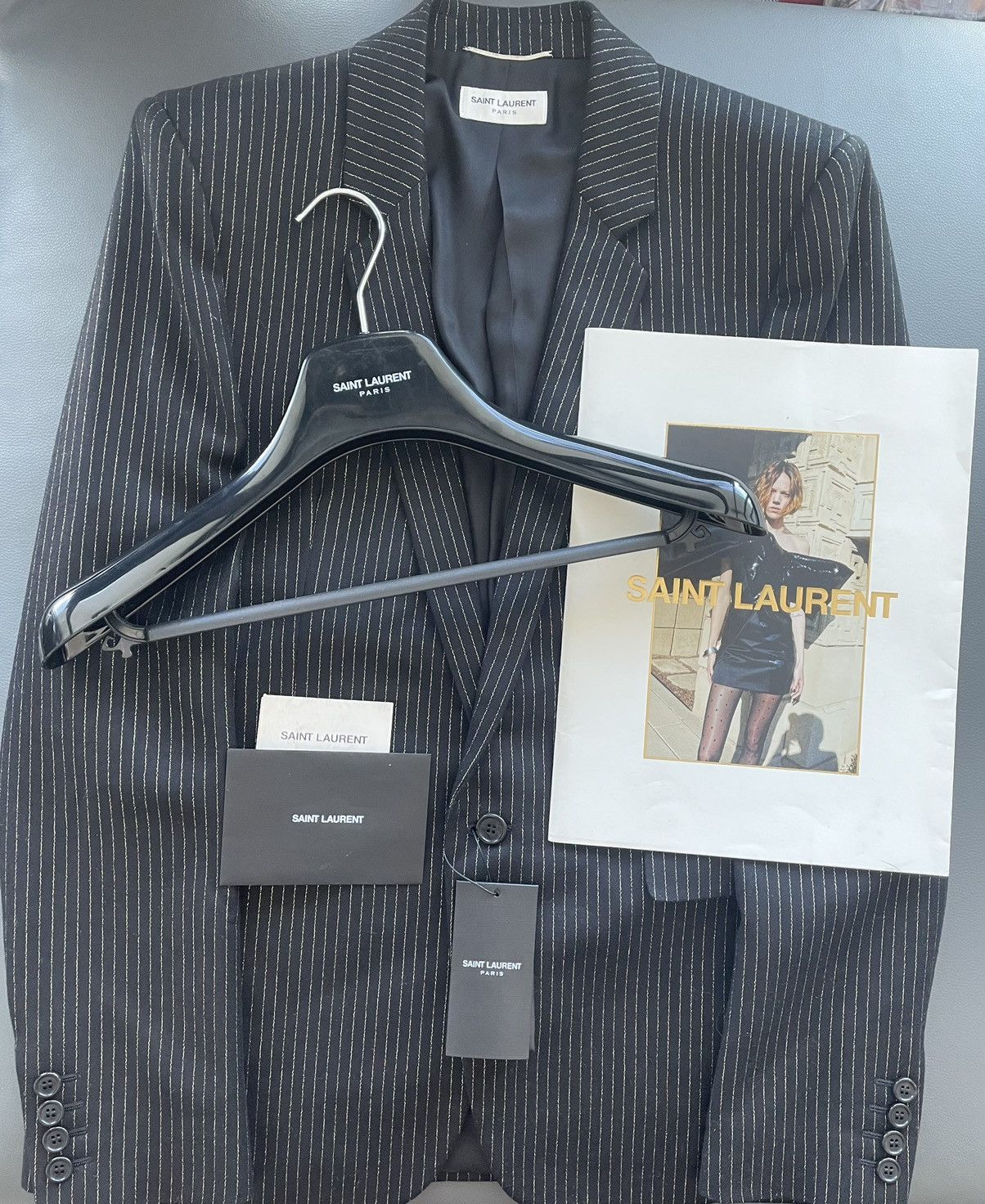 Hedi Slimane × Saint Laurent Paris × Yves Saint Laurent $2,750 Value Super Runway Saint Laurent Blazer Jacket Size 50R - 11 Thumbnail