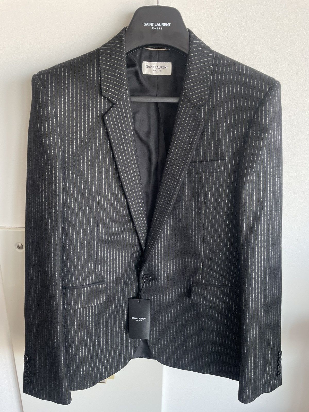 Hedi Slimane × Saint Laurent Paris × Yves Saint Laurent $2,750 Value Super Runway Saint Laurent Blazer Jacket Size 50R - 19 Thumbnail