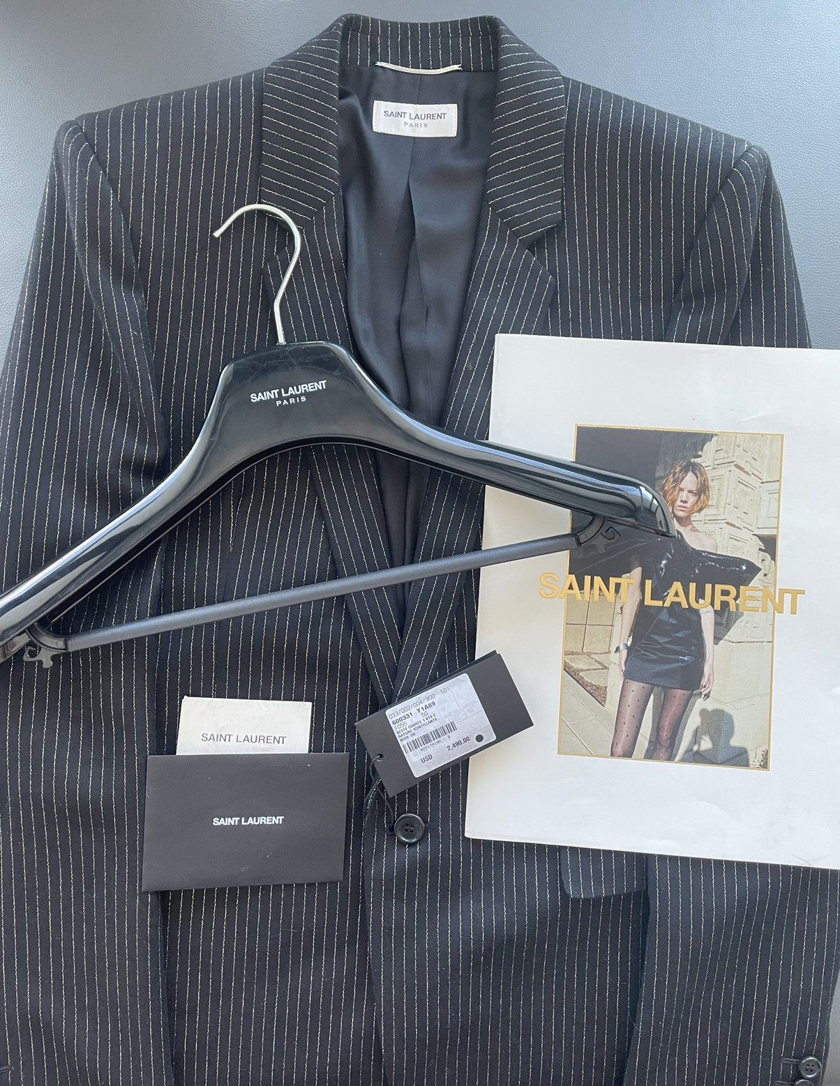 Hedi Slimane × Saint Laurent Paris × Yves Saint Laurent $2,750 Value Super Runway Saint Laurent Blazer Jacket Size 50R - 12 Thumbnail