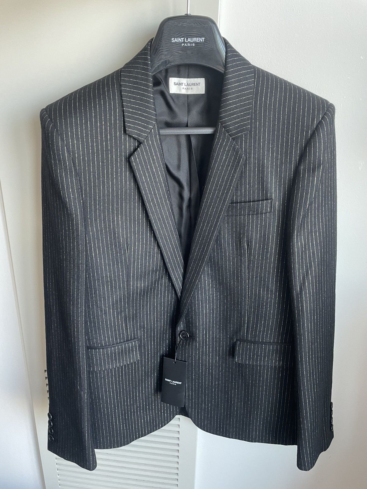 Hedi Slimane × Saint Laurent Paris × Yves Saint Laurent $2,750 Value Super Runway Saint Laurent Blazer Jacket Size 50R - 3 Thumbnail