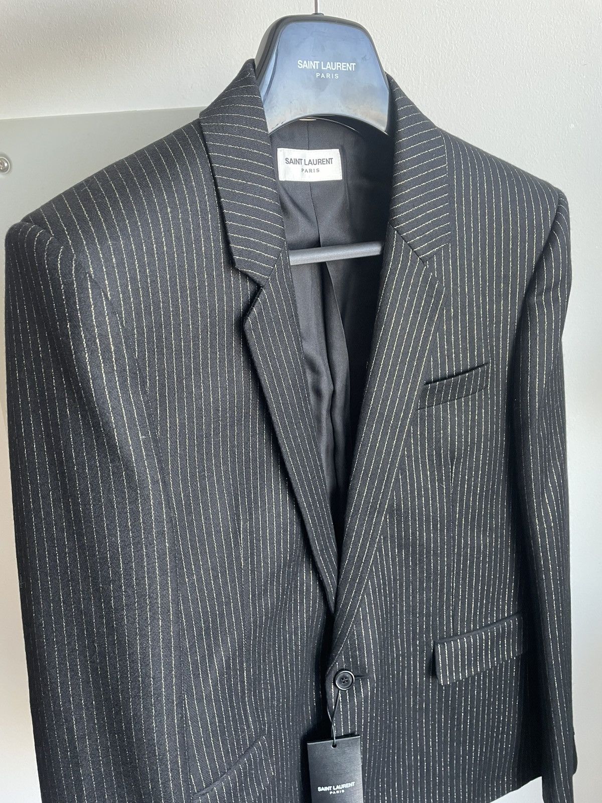 Hedi Slimane × Saint Laurent Paris × Yves Saint Laurent $2,750 Value Super Runway Saint Laurent Blazer Jacket Size 50R - 2 Thumbnail