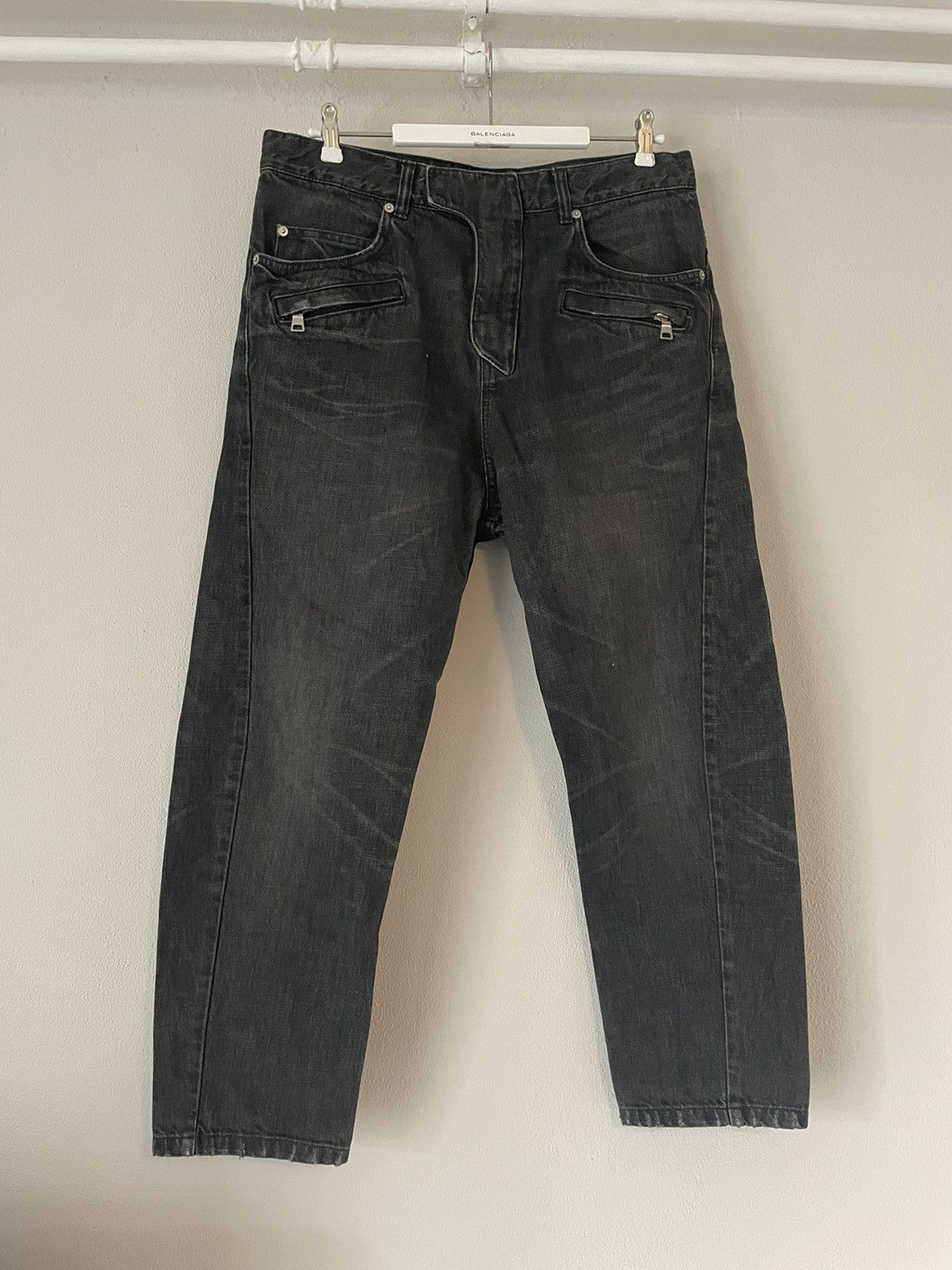 Image of Balmain Cropped Jeans in Black, Men's (Size 31)