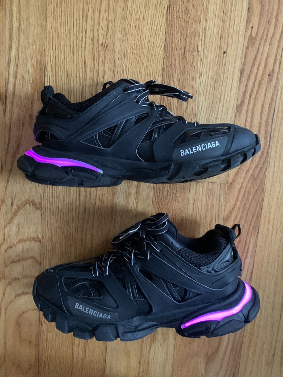 Balenciaga Rare Black LED Light Up Track Sneakers | Grailed