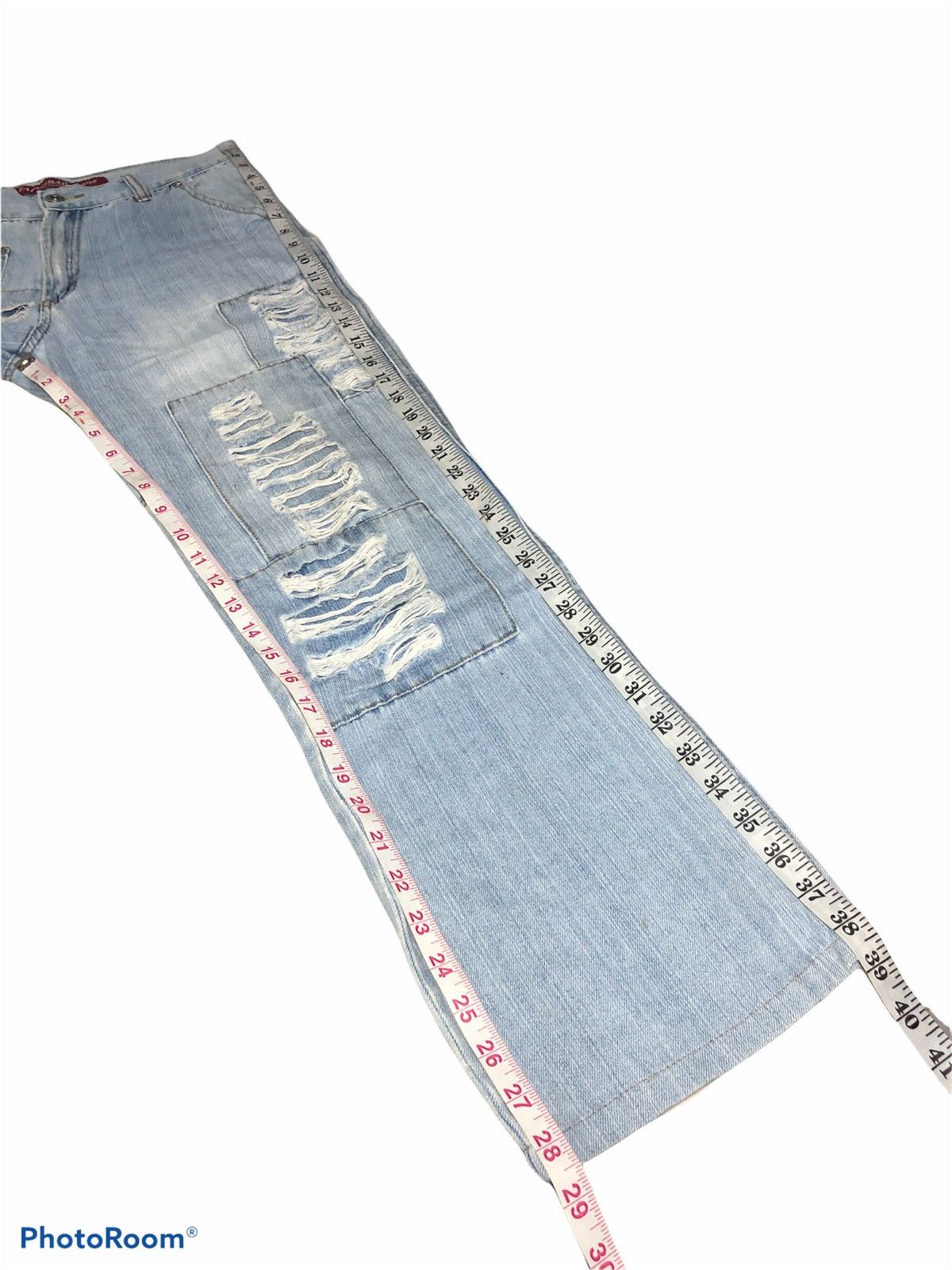 Japanese Brand WIDE LEG TAIWEIBAD JEANS DISTRESSED PATCHES DENIM Size US 30 / EU 46 - 7 Thumbnail