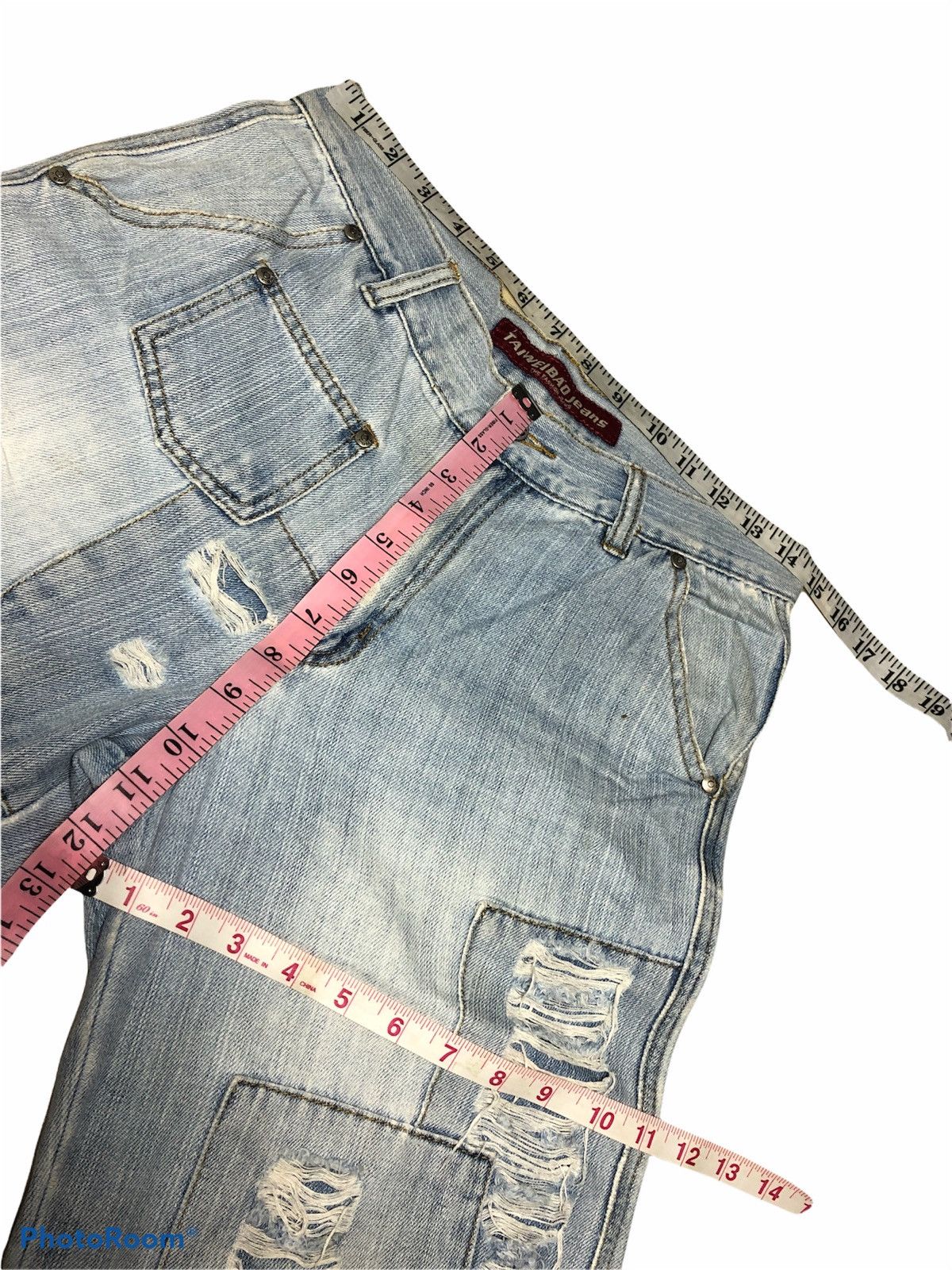Japanese Brand WIDE LEG TAIWEIBAD JEANS DISTRESSED PATCHES DENIM Size US 30 / EU 46 - 6 Thumbnail