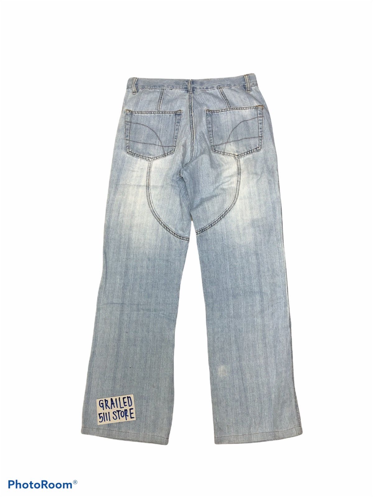 Japanese Brand WIDE LEG TAIWEIBAD JEANS DISTRESSED PATCHES DENIM Size US 30 / EU 46 - 3 Thumbnail