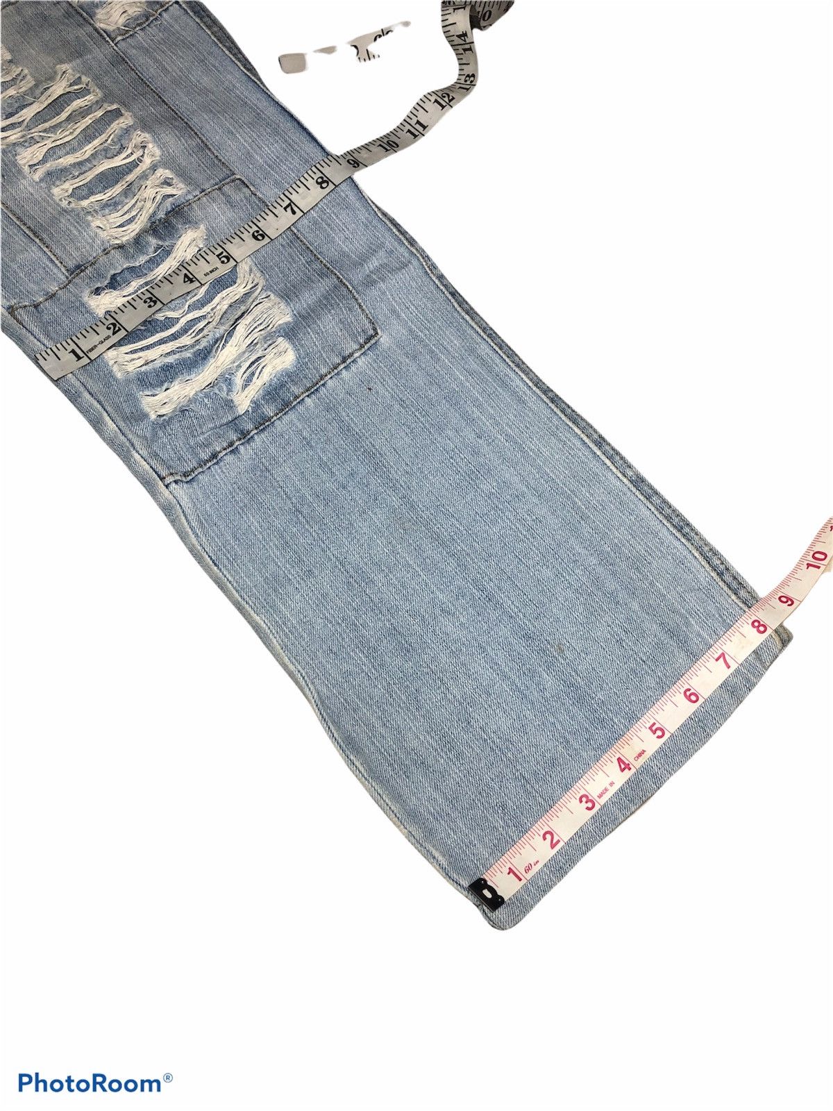Japanese Brand WIDE LEG TAIWEIBAD JEANS DISTRESSED PATCHES DENIM Size US 30 / EU 46 - 8 Thumbnail